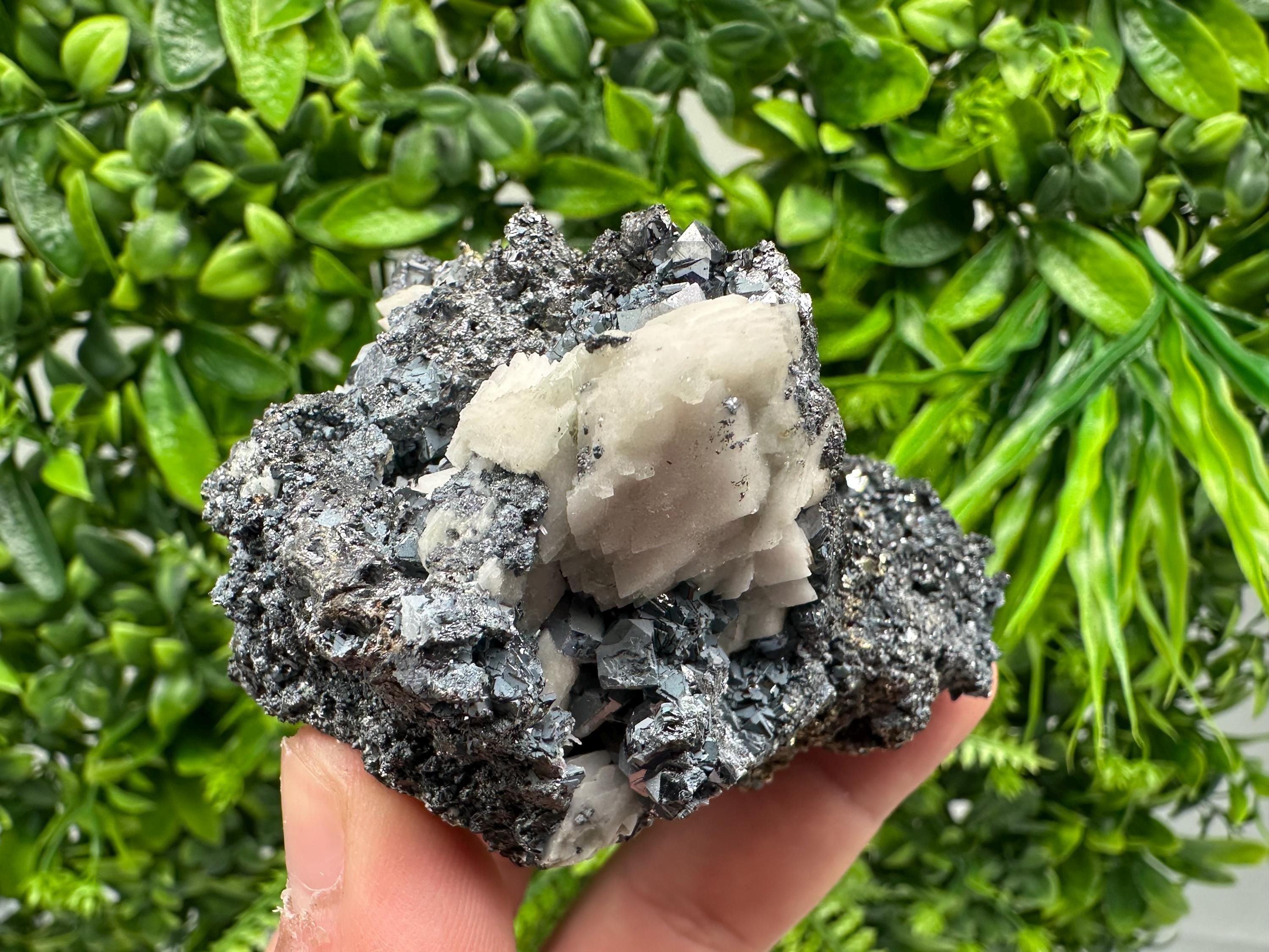 Galena Sphalerite Mineral Specimen: Calcite, Borieva Mine