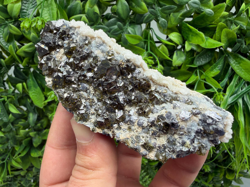 Sphalerite Cleiopfane on Quartz Mineral Specimen, Krushev Dol Mine, Bulgaria Home Decor Stone