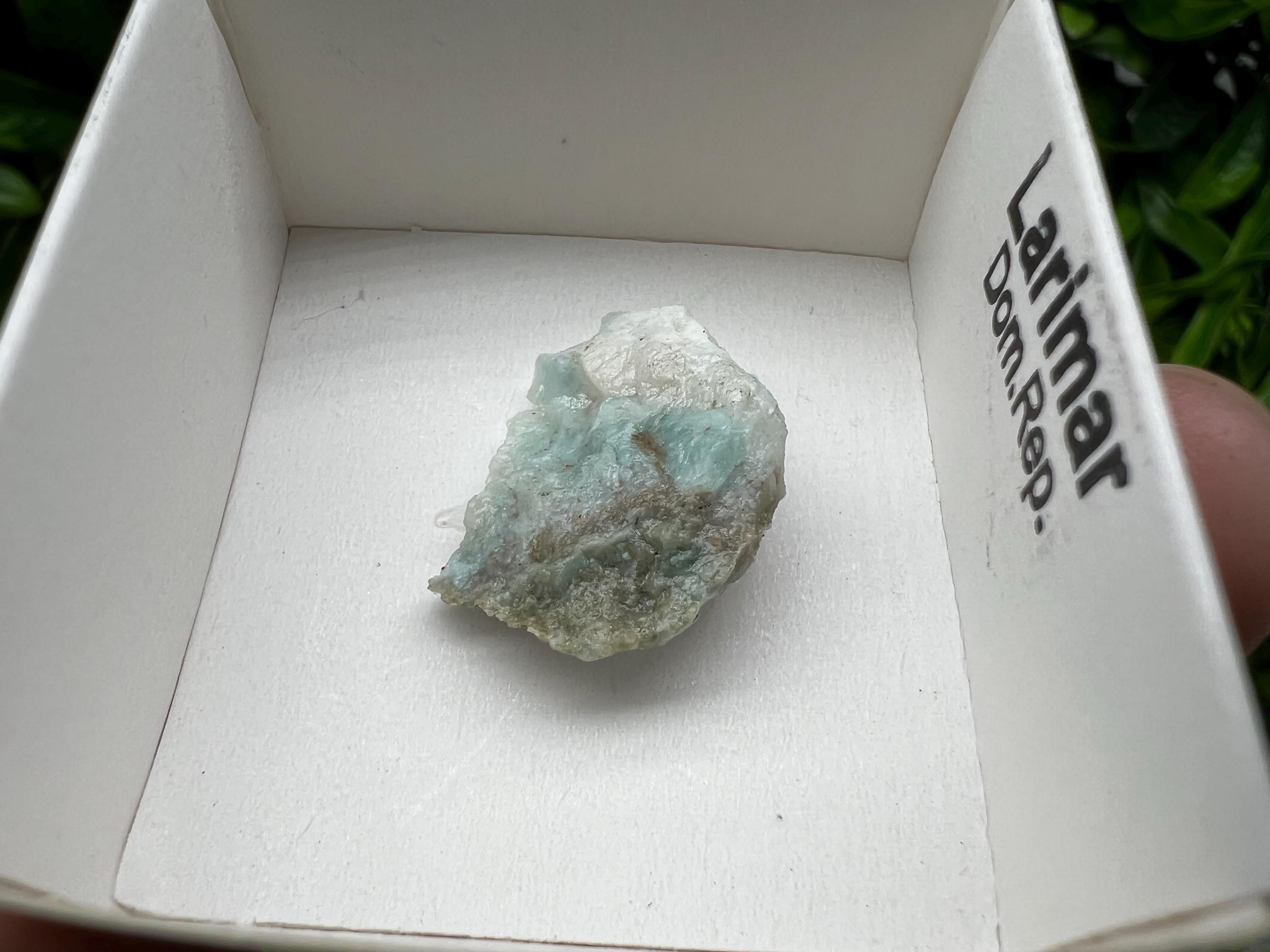 Rare Raw Larimar Specimen: Dom. Rep. Mineral Collection (25/20mm)