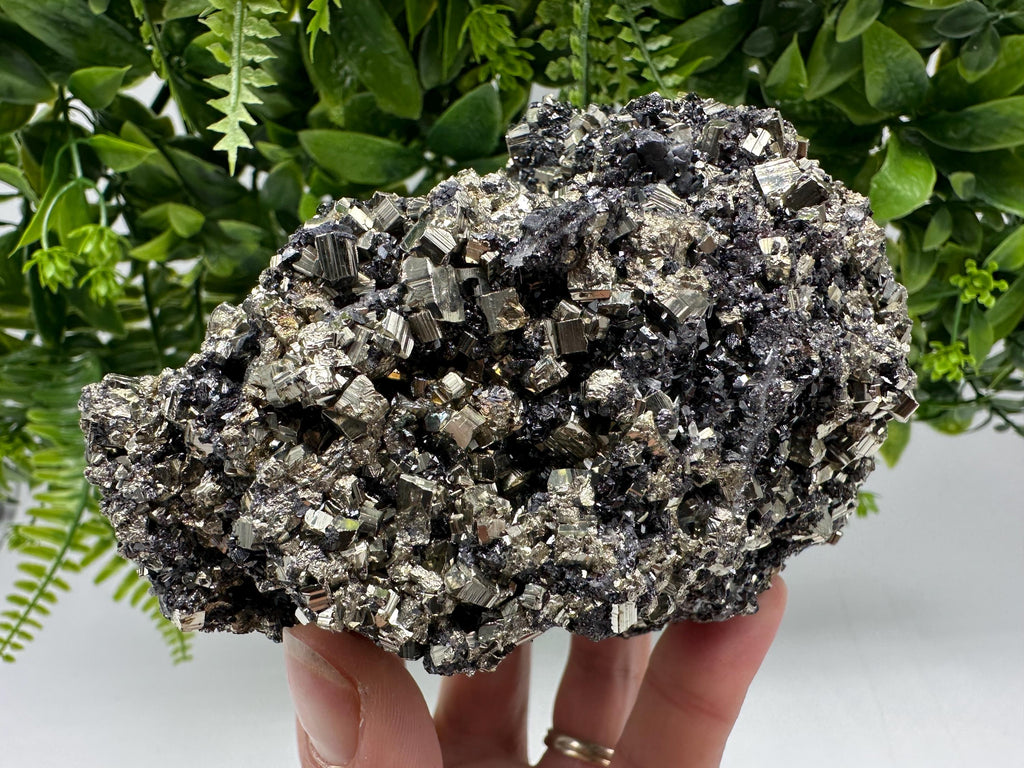 Pyrite on Green Quartz: Rare Mineral Specimen, Borieva Mine