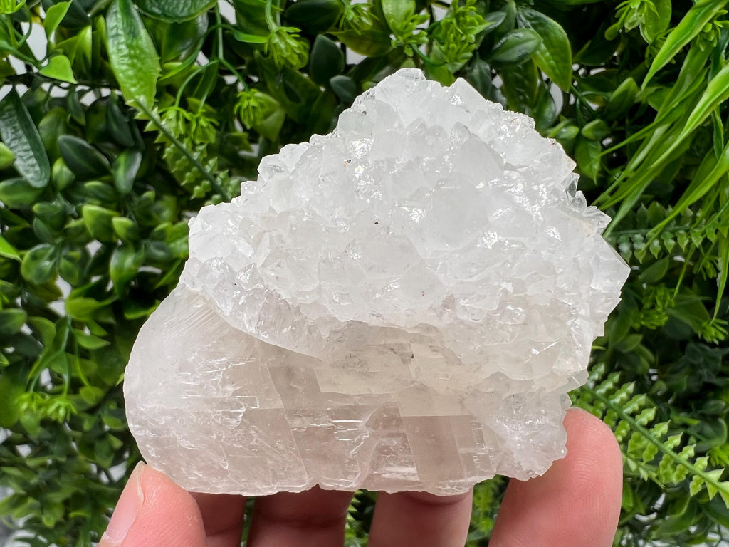 Apophyllite Stilbite on Chalcedony Specimen, India Crystal