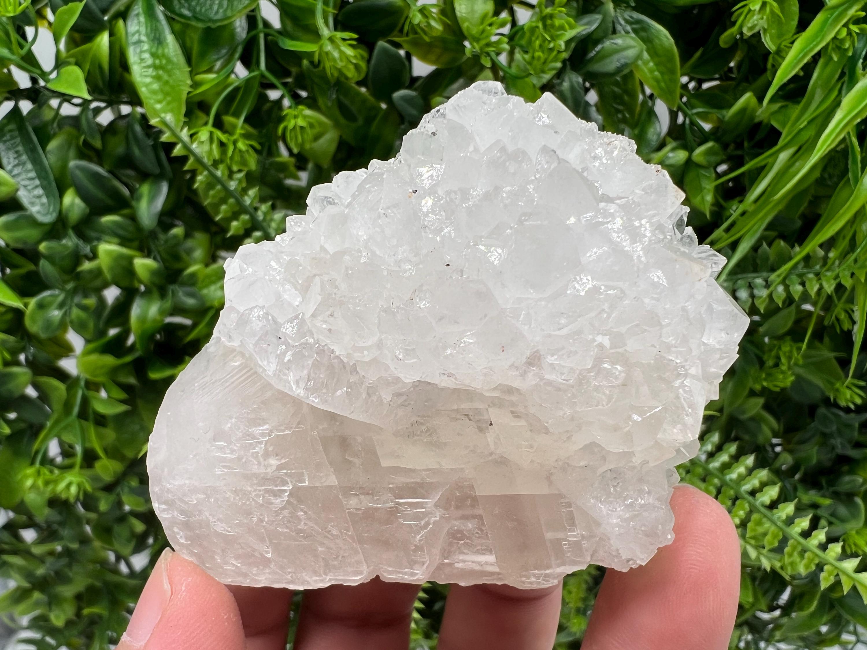Apophyllite Stilbite on Chalcedony Specimen, India Crystal
