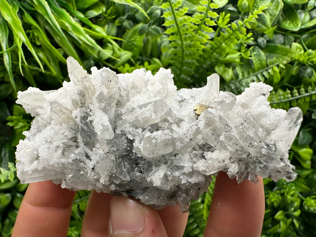 Pyrite on Quartz with Calcite: Borieva Mine, Bulgaria