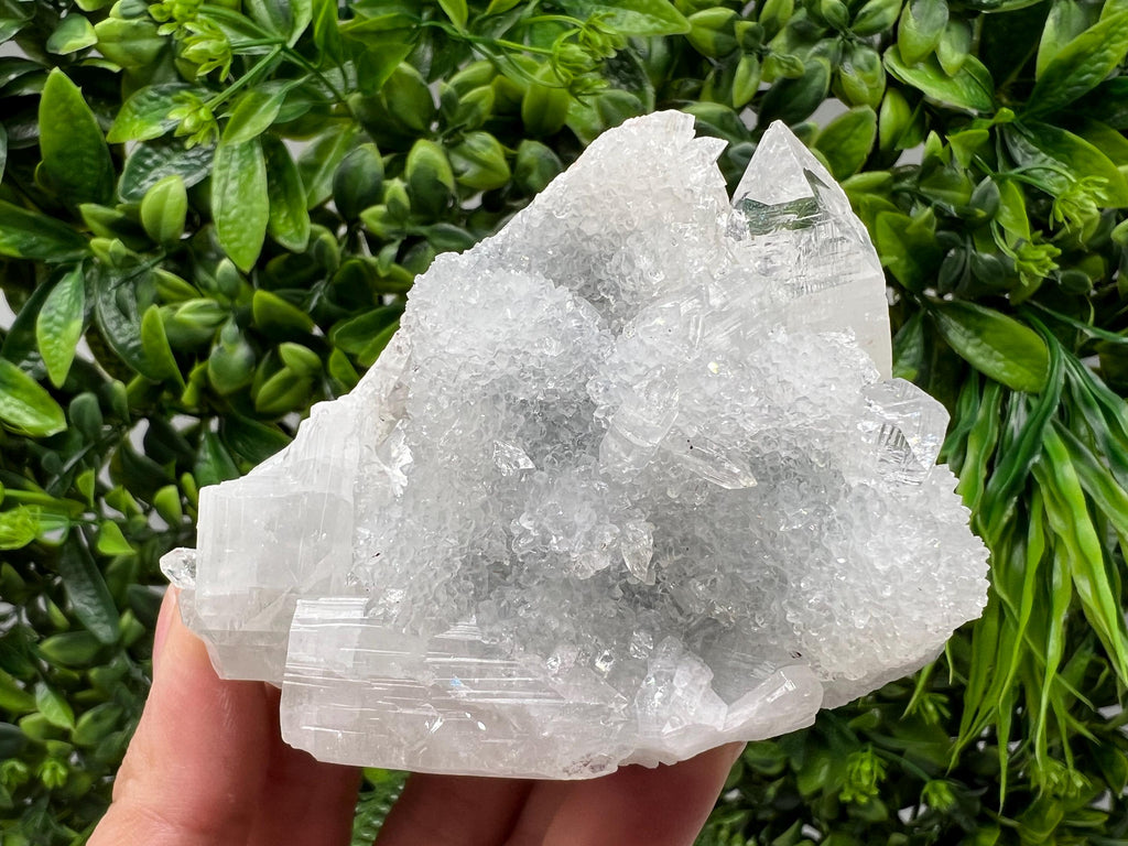 Transparent Apophyllite on Chalcedony, Natural Crystal Specimen, India Minerals