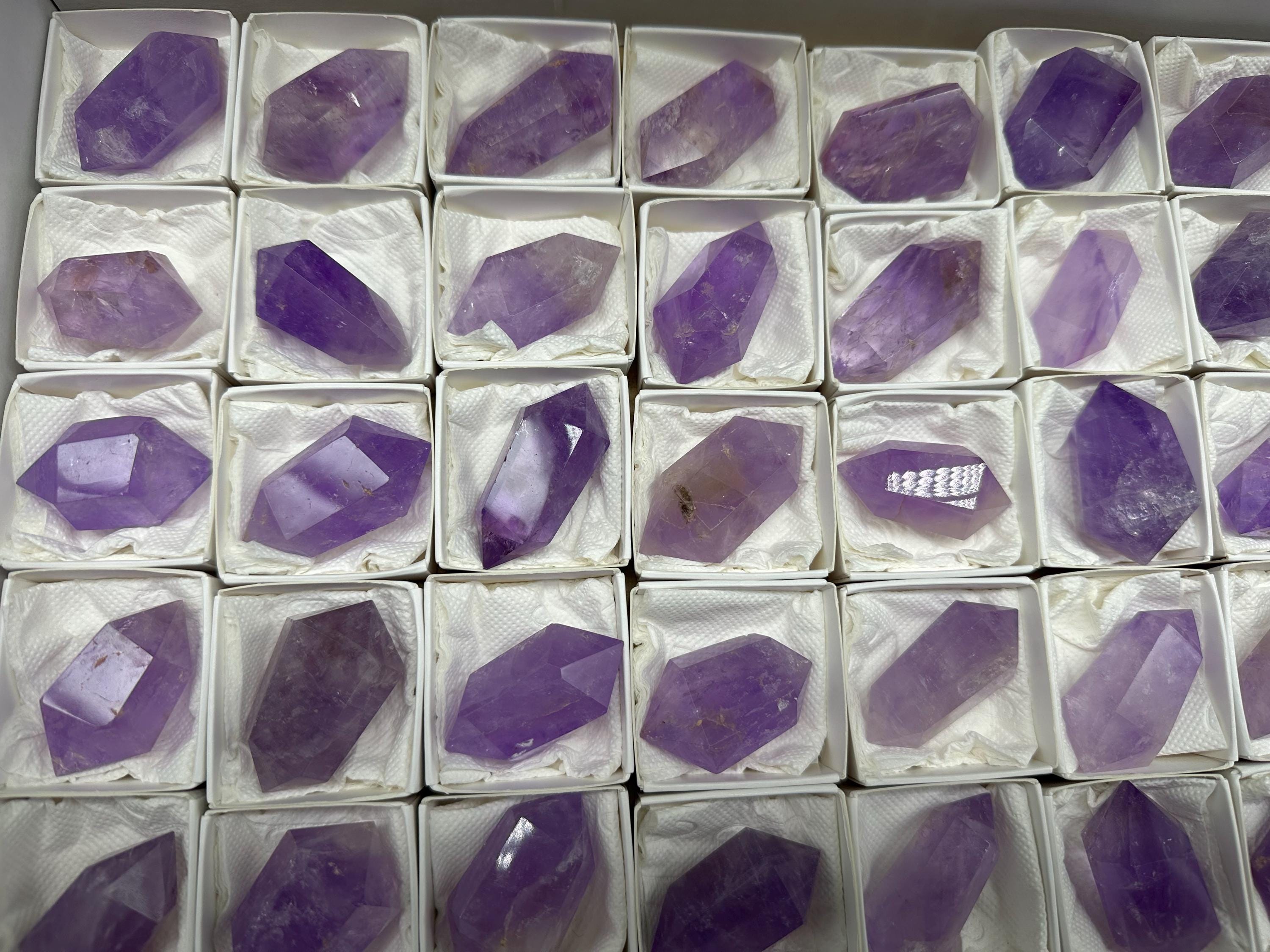 Brazilian Amethyst Point, Cathedral Crystal, Deep Purple,Double sprouted