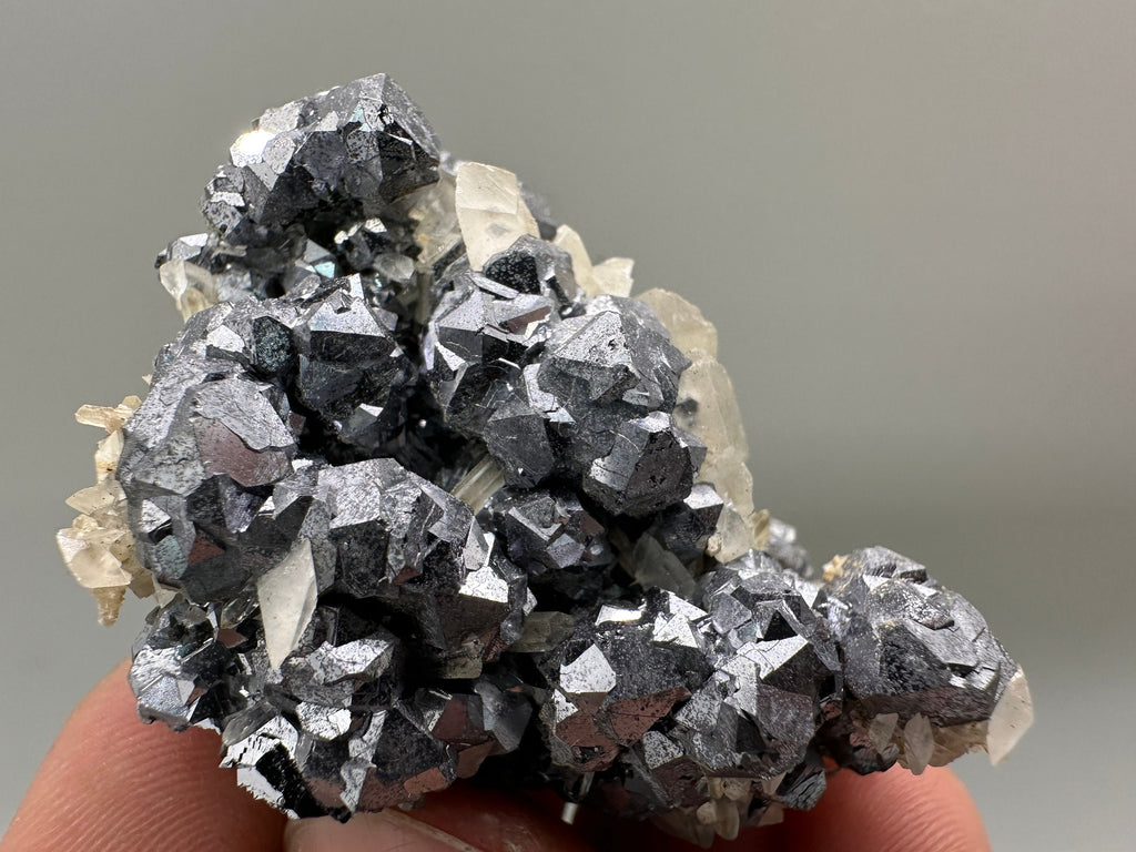 Shiny Galena with Calcite: Borieva Mine, Bulgaria