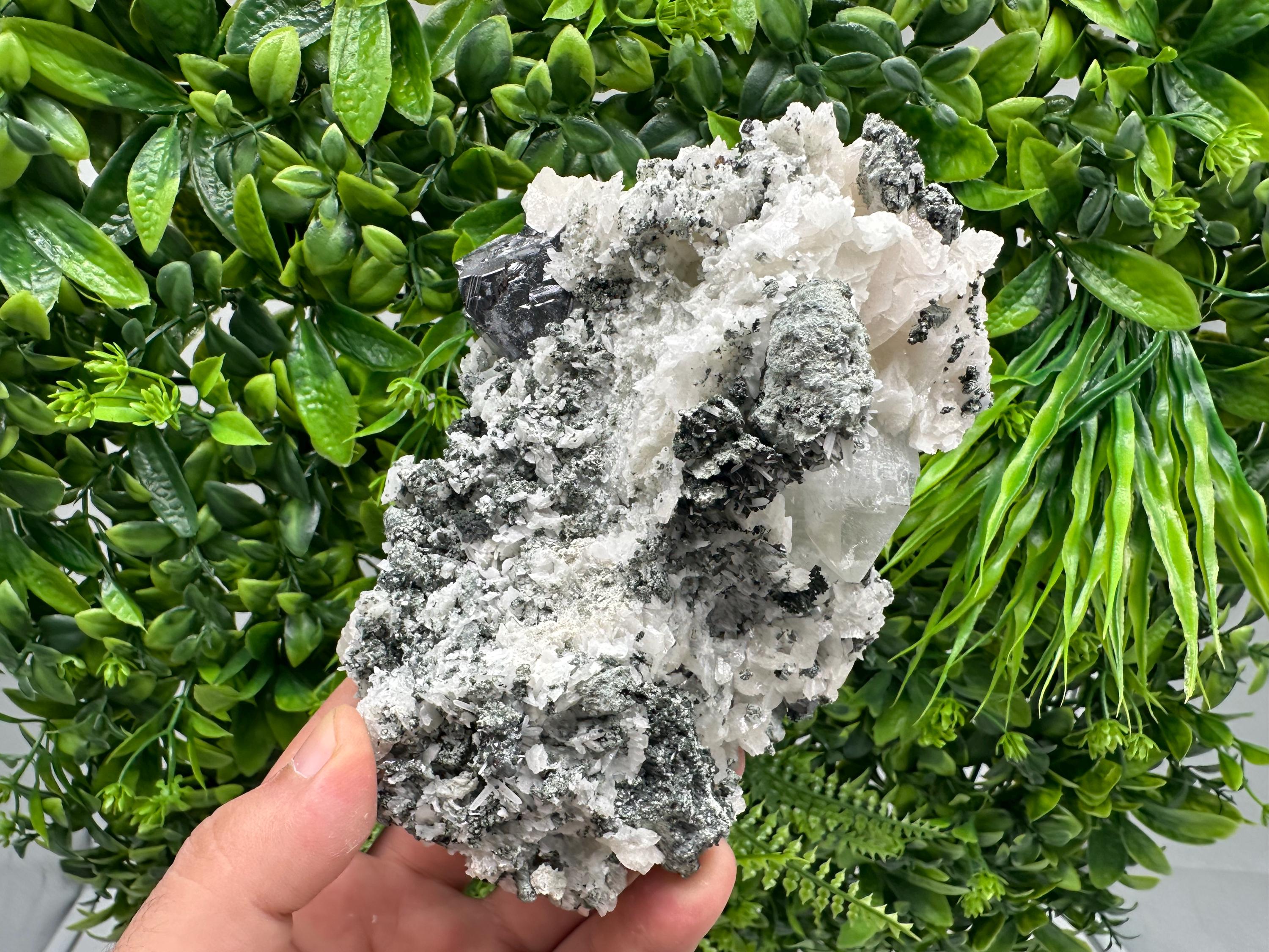 Galena Sphalerite Calcite on Quartz, Borieva Mine Bulgaria