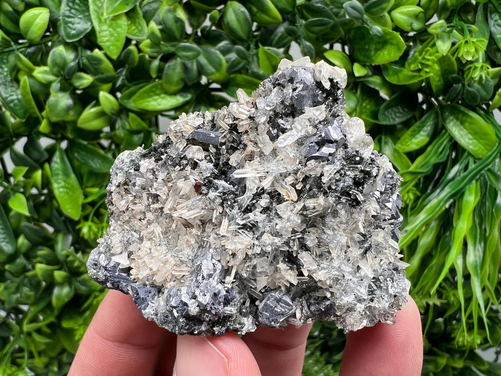 Galena Chalcopyrite on Calcite and Quartz, Bulgaria Mineral Specimen