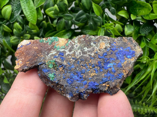Azurite Malachite Mineral Specimen: Moroccan Blue Green Crystal, Home Decor