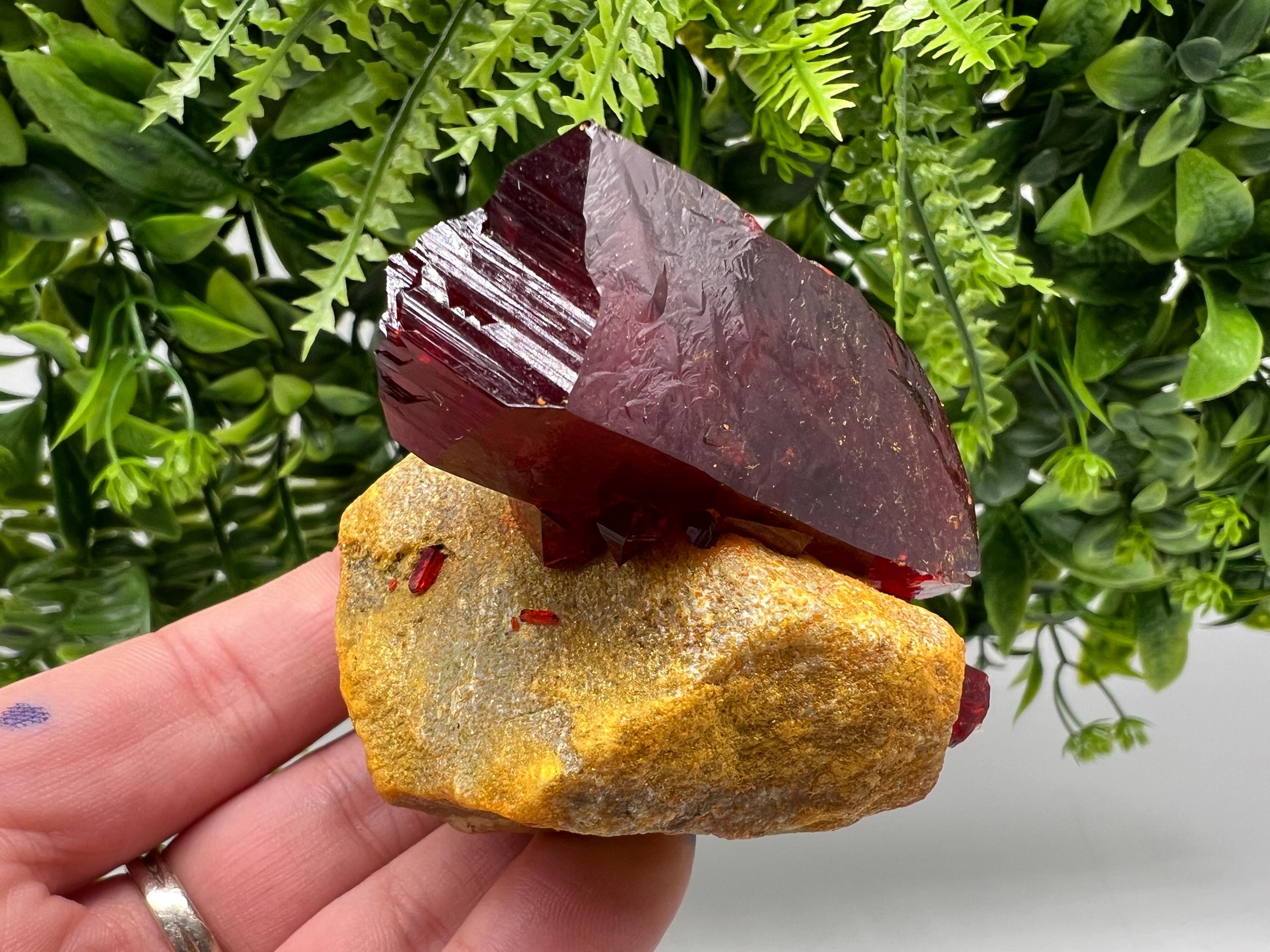XXL Lab-Grown Ruby Pruskite Crystal on Matrix, Poland