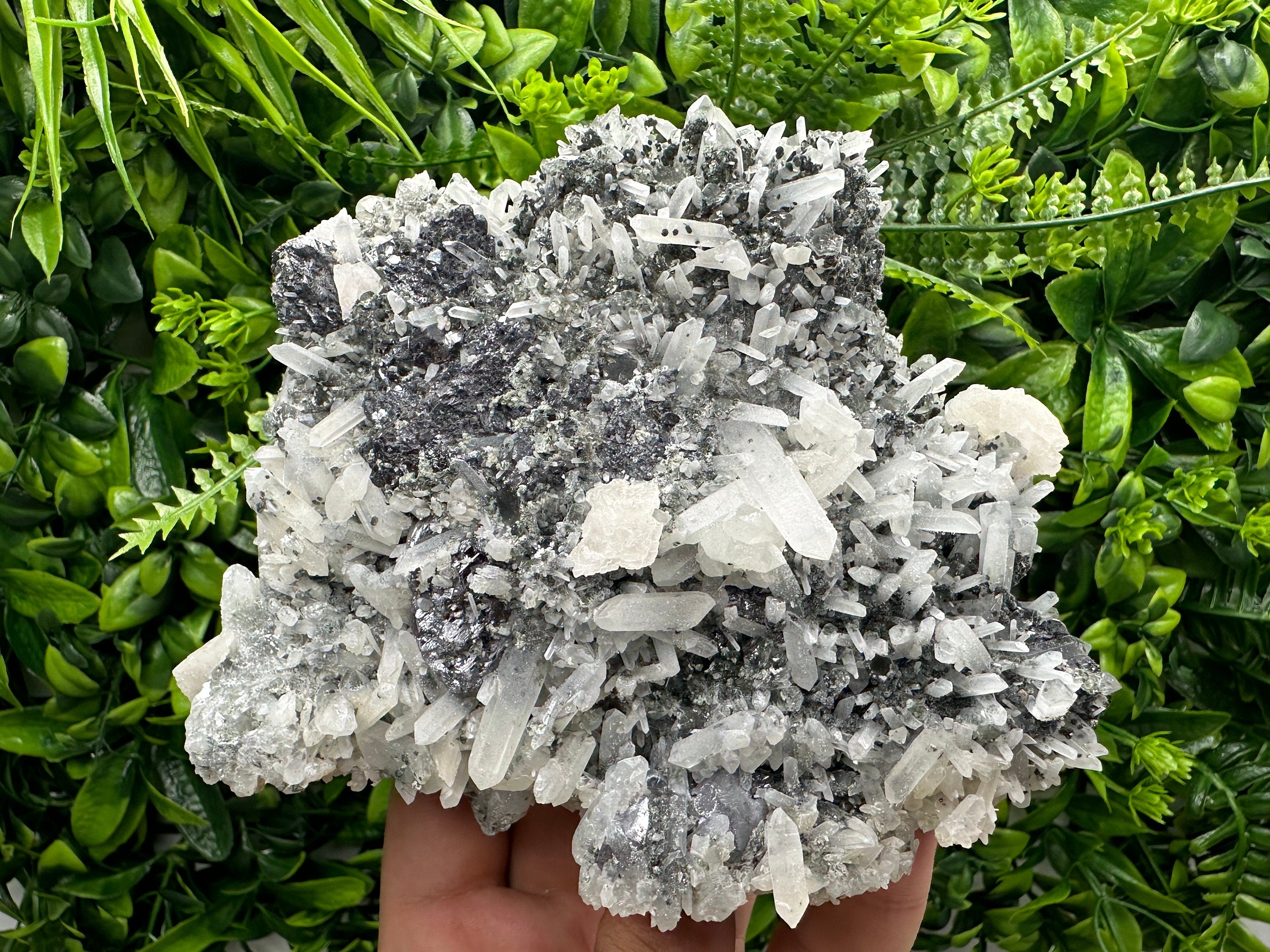 Sphalerite Calcite on Quartz, Borieva Mine Mineral Specimen