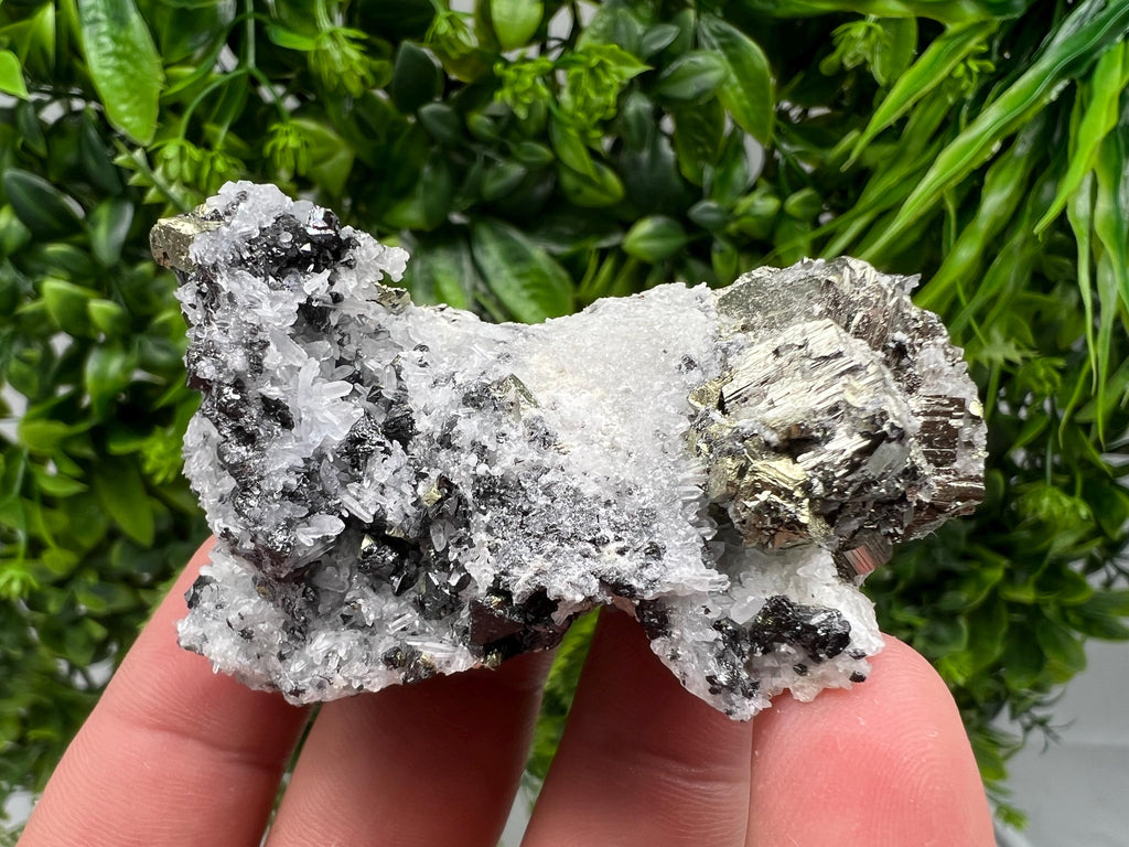 Pyrite on Quartz whit Sphalerite from Krushev dol mine,Madan,Bulgaria,natural,collectible mineral specimen,home decor stone,ear minerals,gif