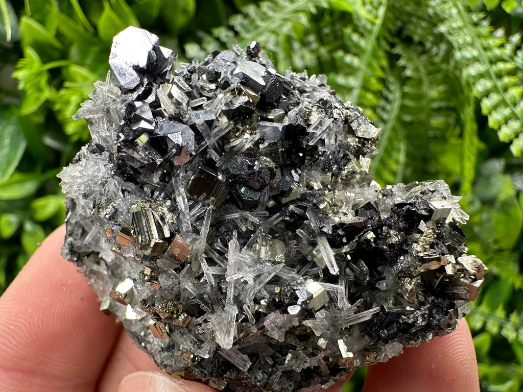 Galena Sphalerite Pyrite on Quartz: Borieva Mine Crystal Decor