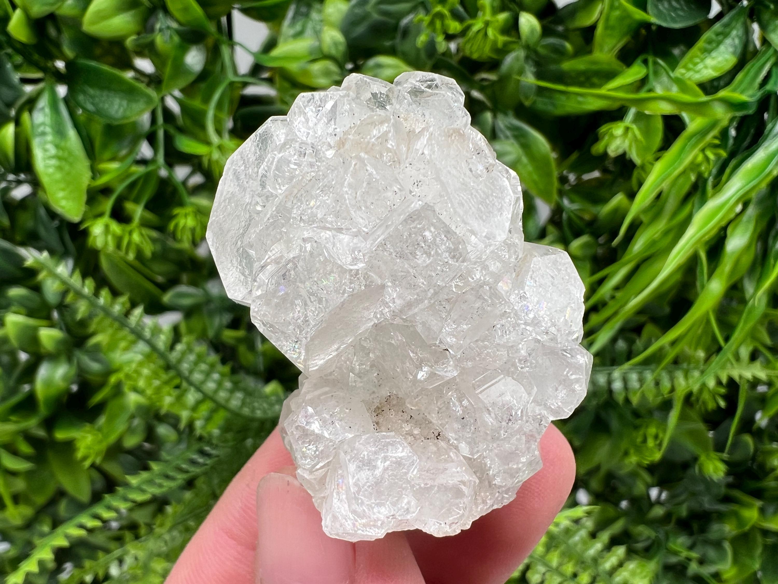 Transparent Apophyllite on Chalcedony, Natural Crystal Specimen, India
