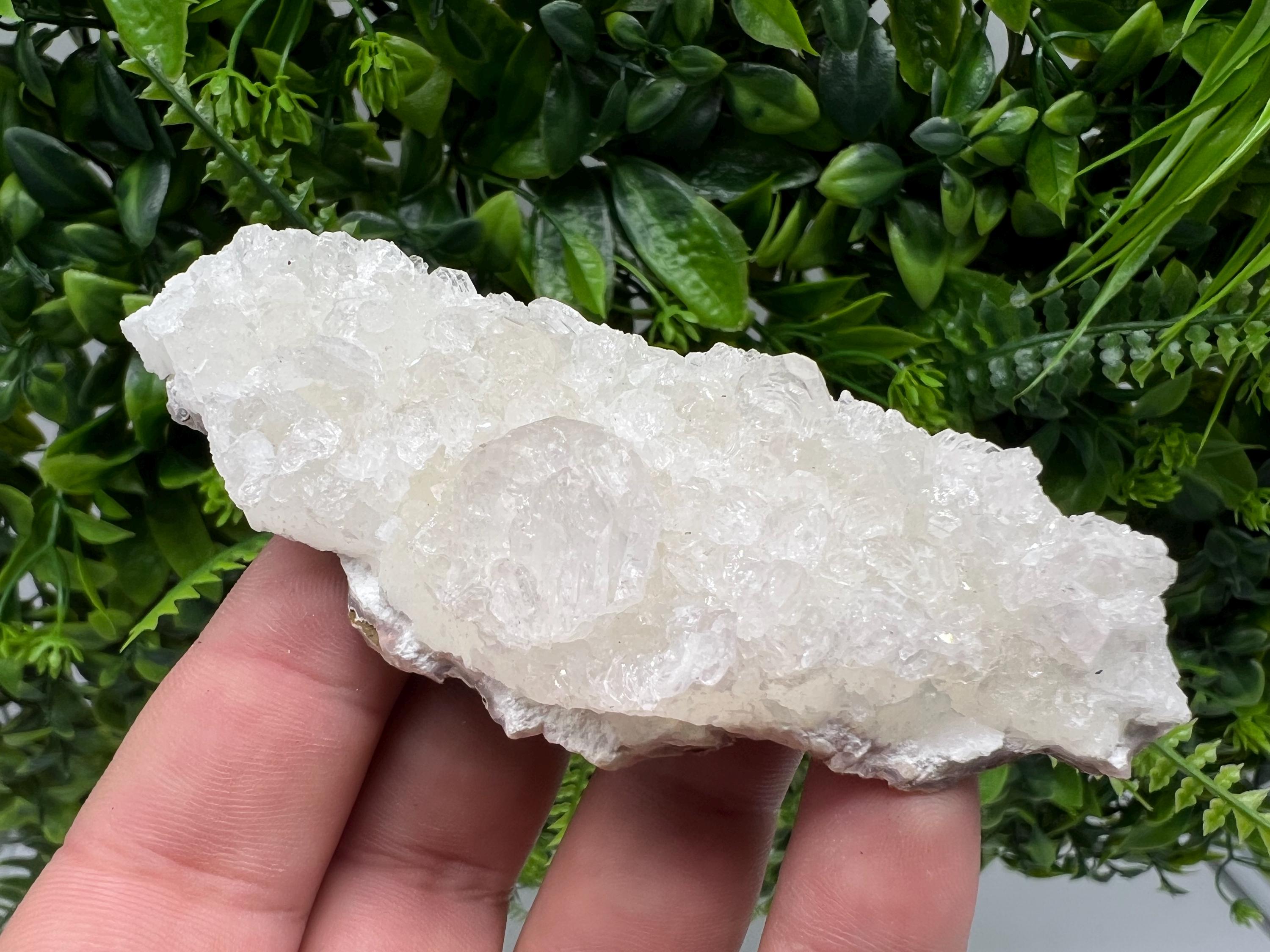 Transparent Apophyllite on Chalcedony, India Minerals Specimen