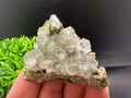 Rare Green Epidote with Quartz Crystals: Sparkly Rainbow Mineral Decor
