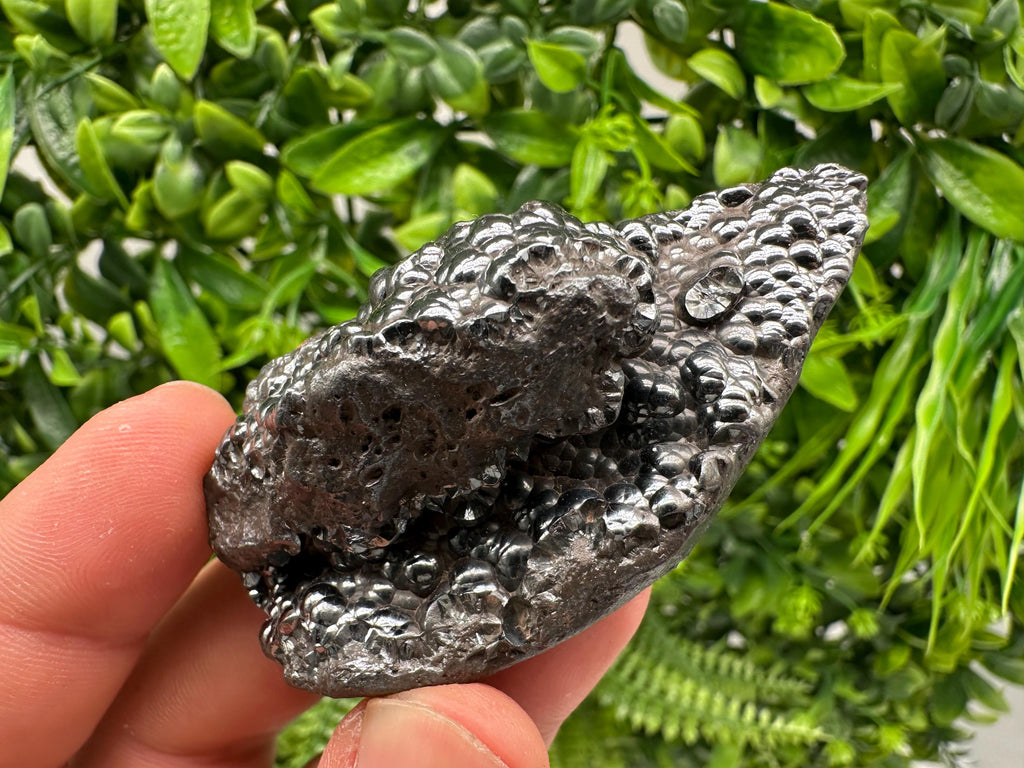 Botryoidal Black Hematite Specimen: Moroccan Crystal for Reiki Chakra