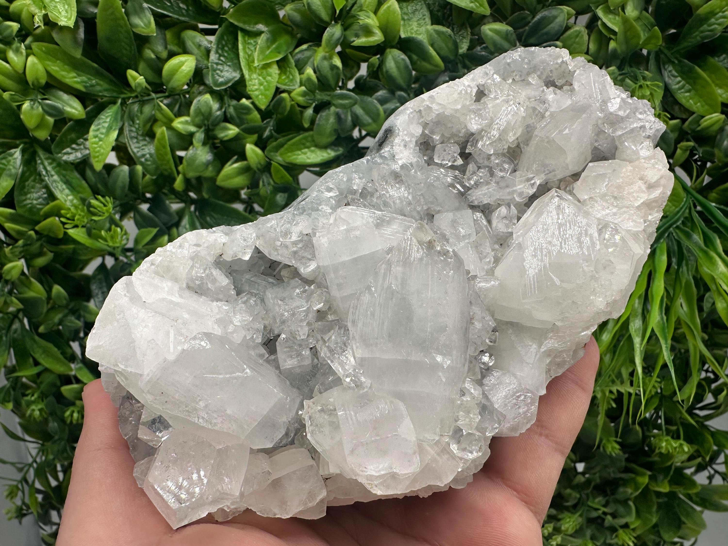 Transparent Apophyllite on Chalcedony, Natural Crystal Mineral Specimen