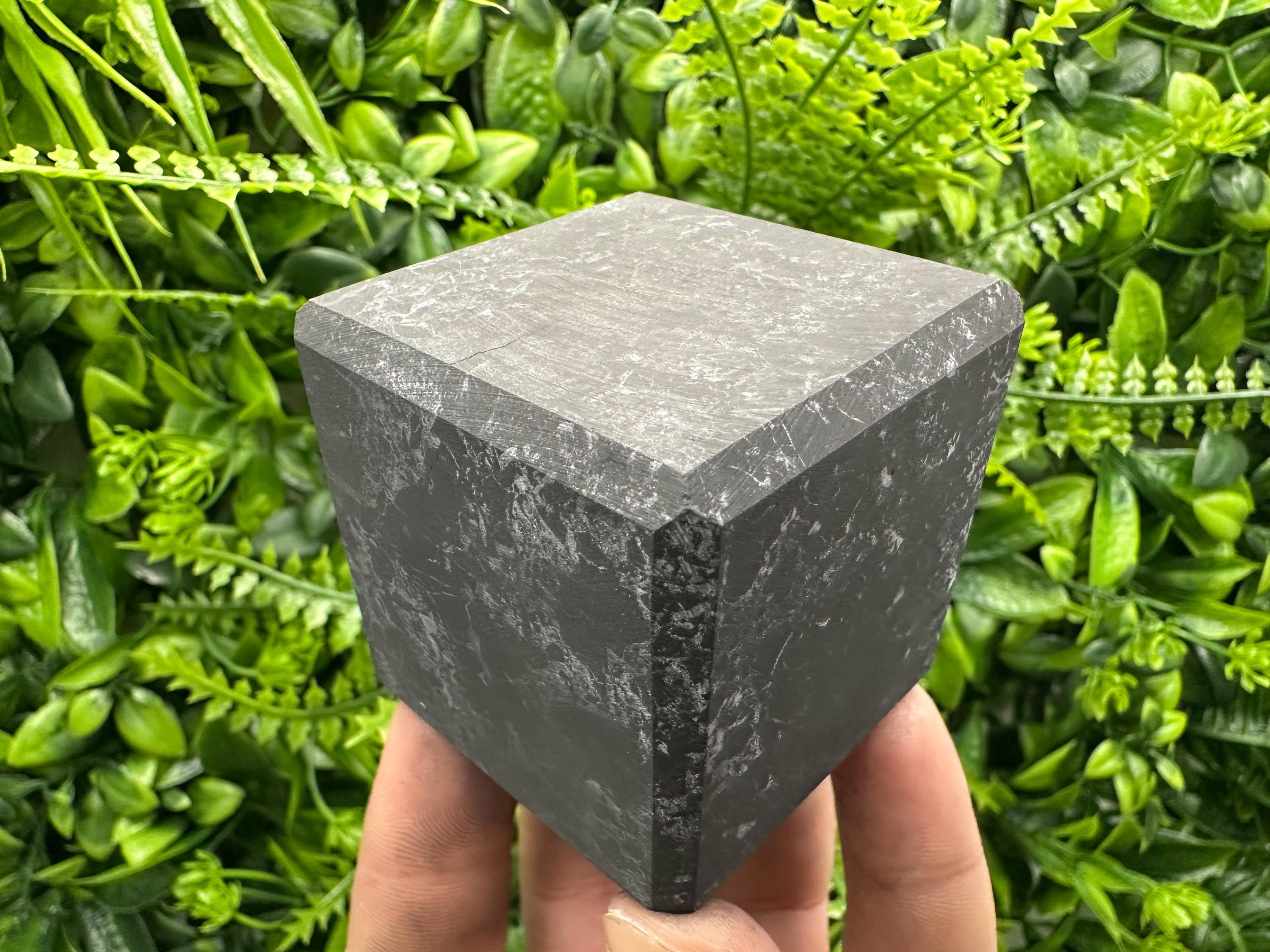 Shungite Crystal Cube (5cm): EMF & 5G Protection, Healing Stone