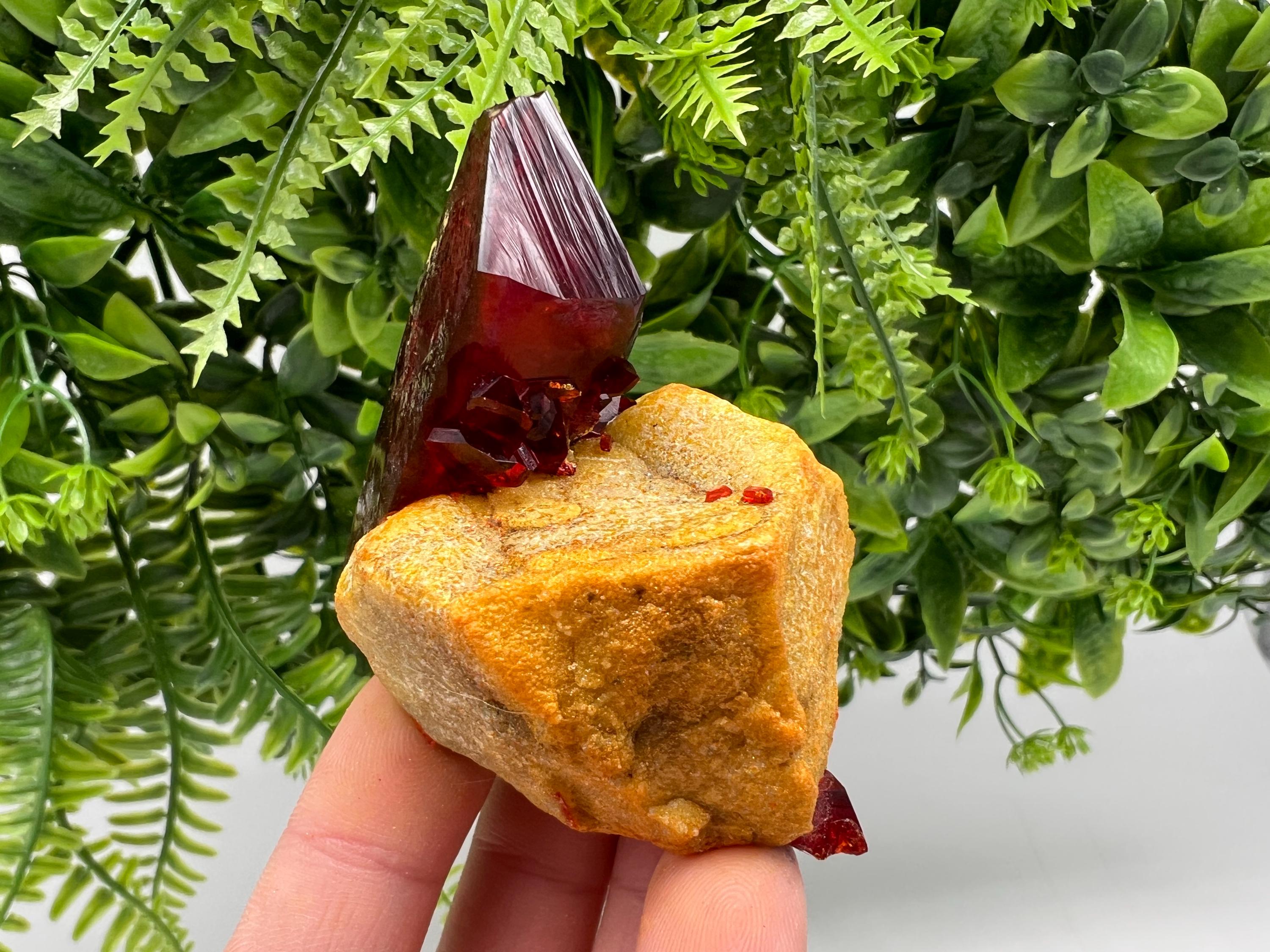 XXL Lab-Grown Pruskite Ruby Crystal on Matrix, Poland