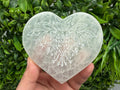 Selenite Heart Charging Plate with Lotus Flower – Crystal Altar Decor