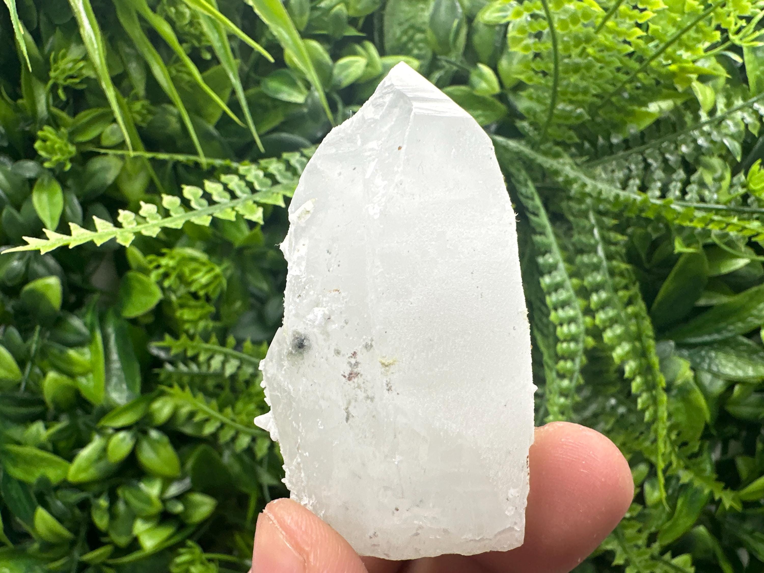 Quartz Cluster with Rhodochrosite and Chlorite Inclusions