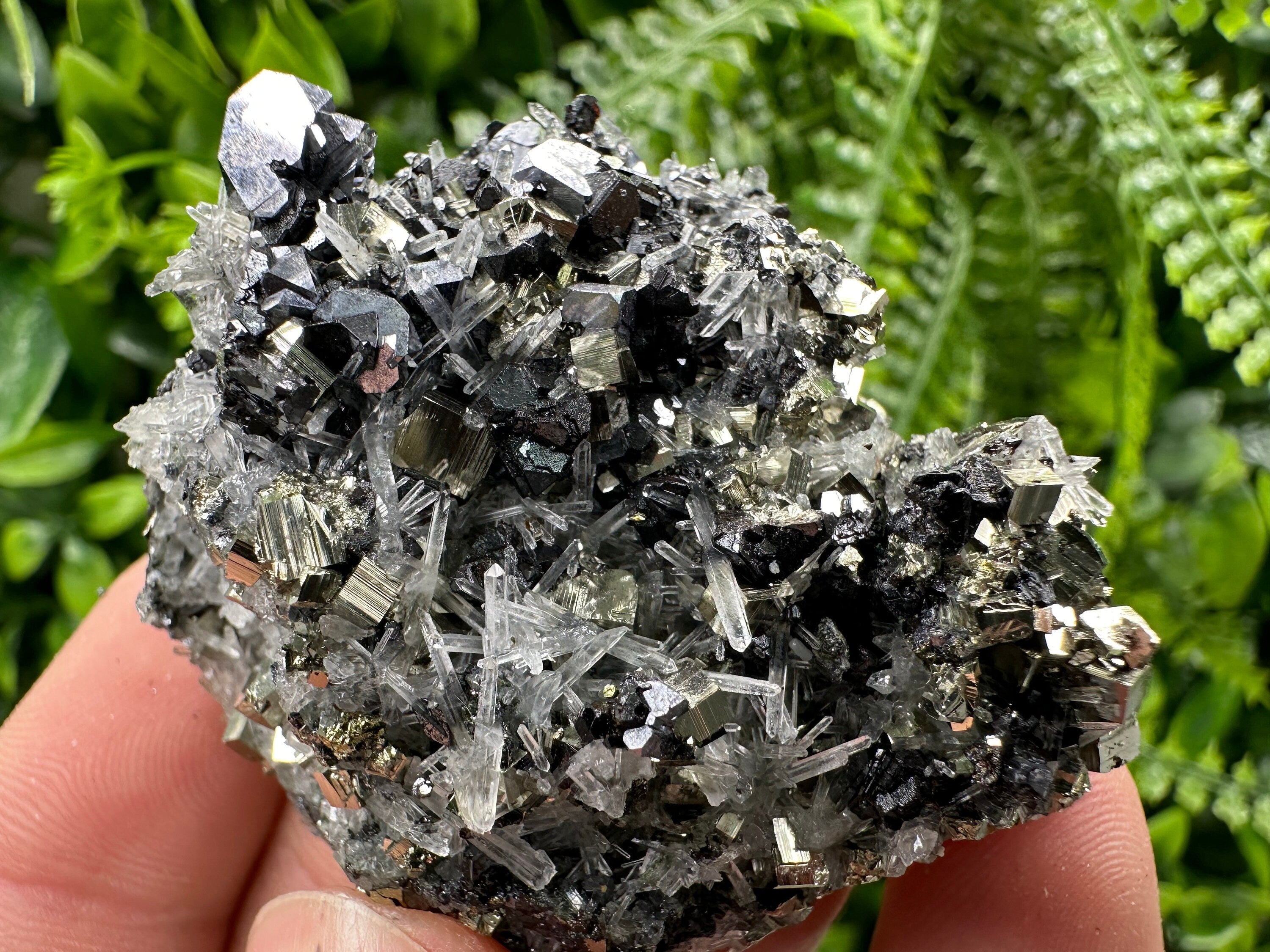 Galena Sphalerite Pyrite on Quartz: Borieva Mine Crystal Decor