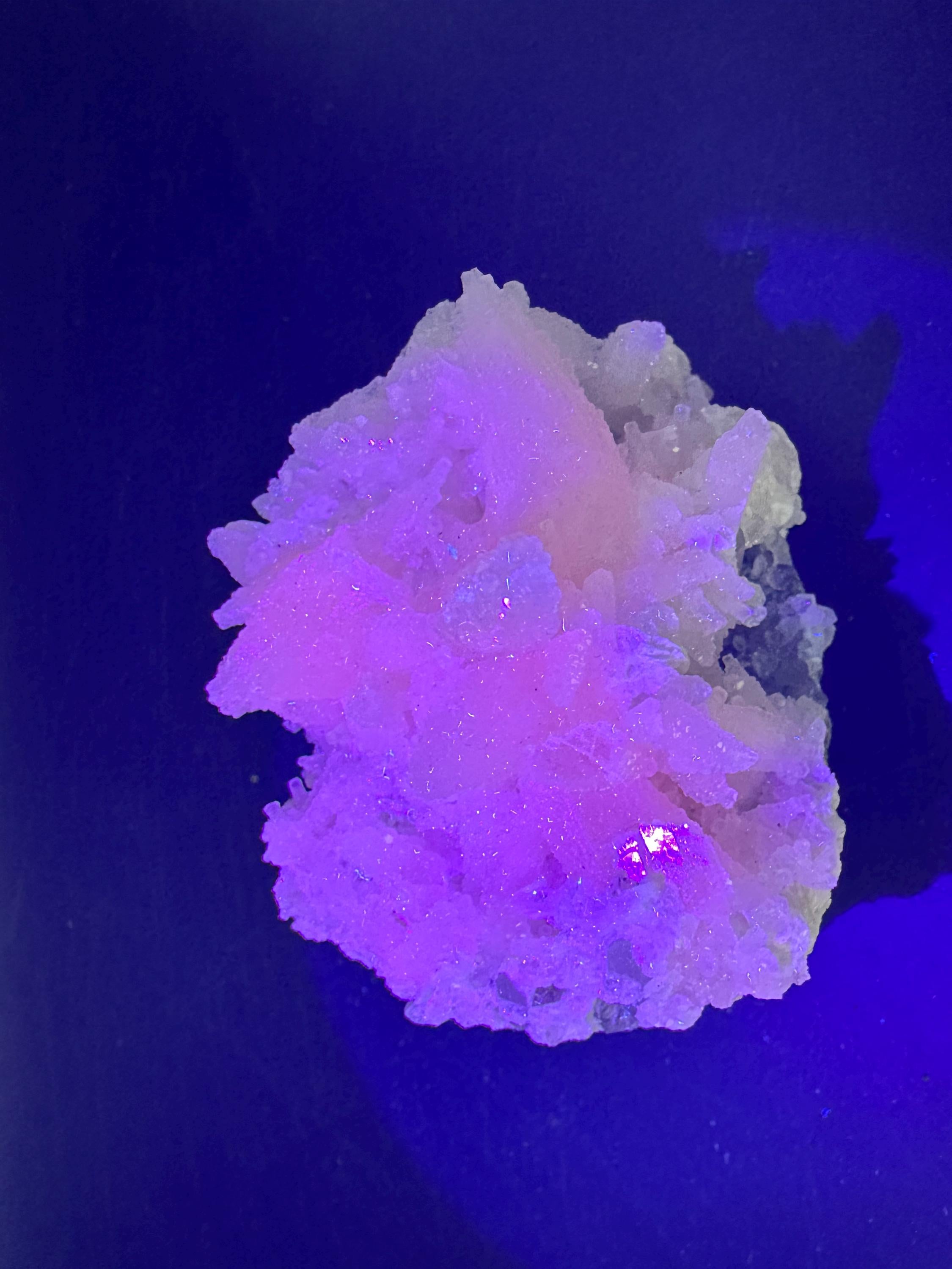 Calcite on Green Quartz: Djurcovo Mine, Bulgaria