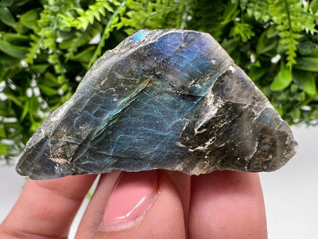 Polished Labradorite Slab: Multifire Crystal Decor - 5x3.5x2.5cm