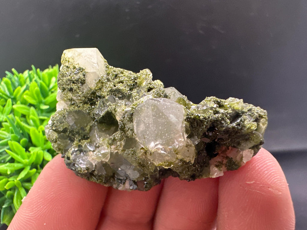 Rare Green Epidote with Quartz Crystals, Eastern Anatolia Turkey