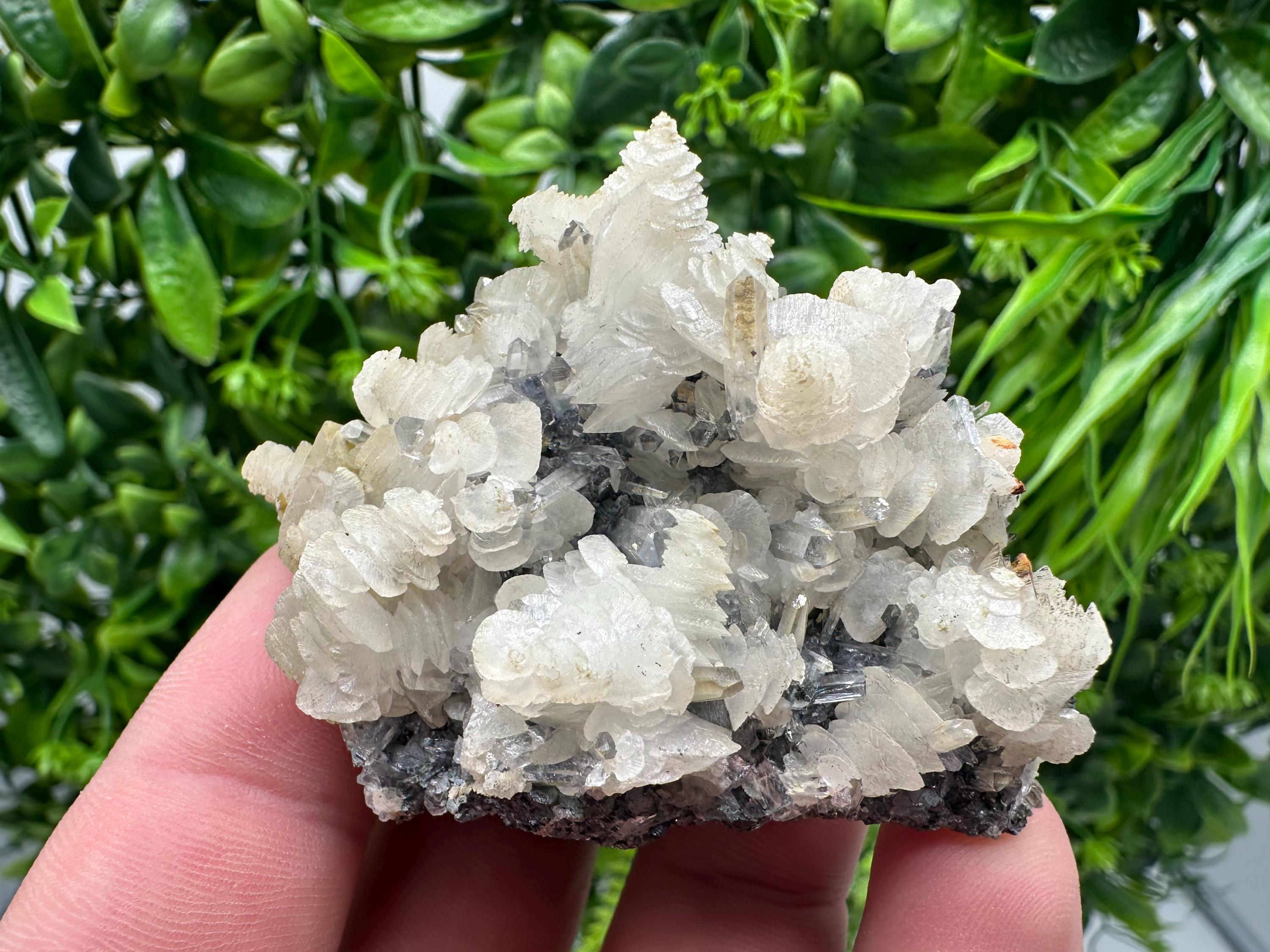 Quartz with Calcite and Chlorite: Borieva Mine Crystal Souvenir