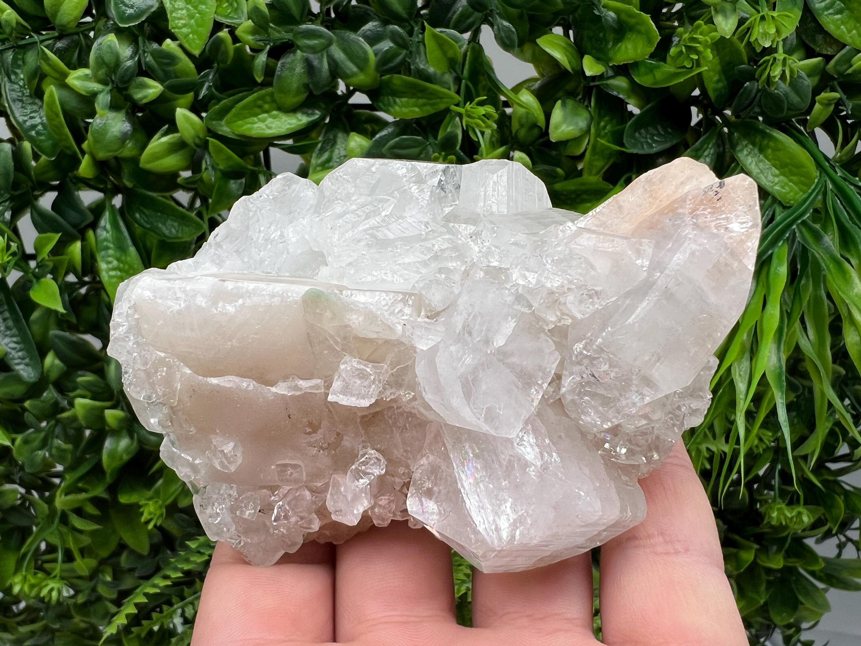Apophyllite Stilbite on Chalcedony, India Crystal Mineral Specimen