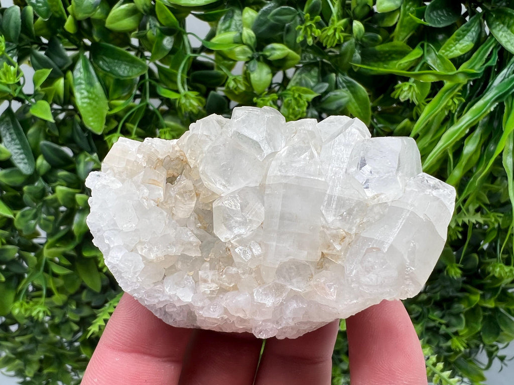 Transparent Apophyllite on Chalcedony, Natural Crystal Specimen, India Minerals