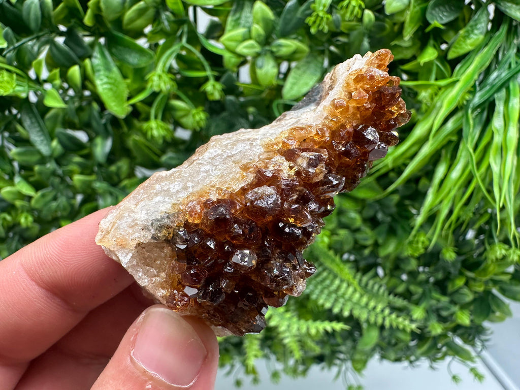 Citrine Crystal with Hematite Inclusions: Natural Phantom Cluster