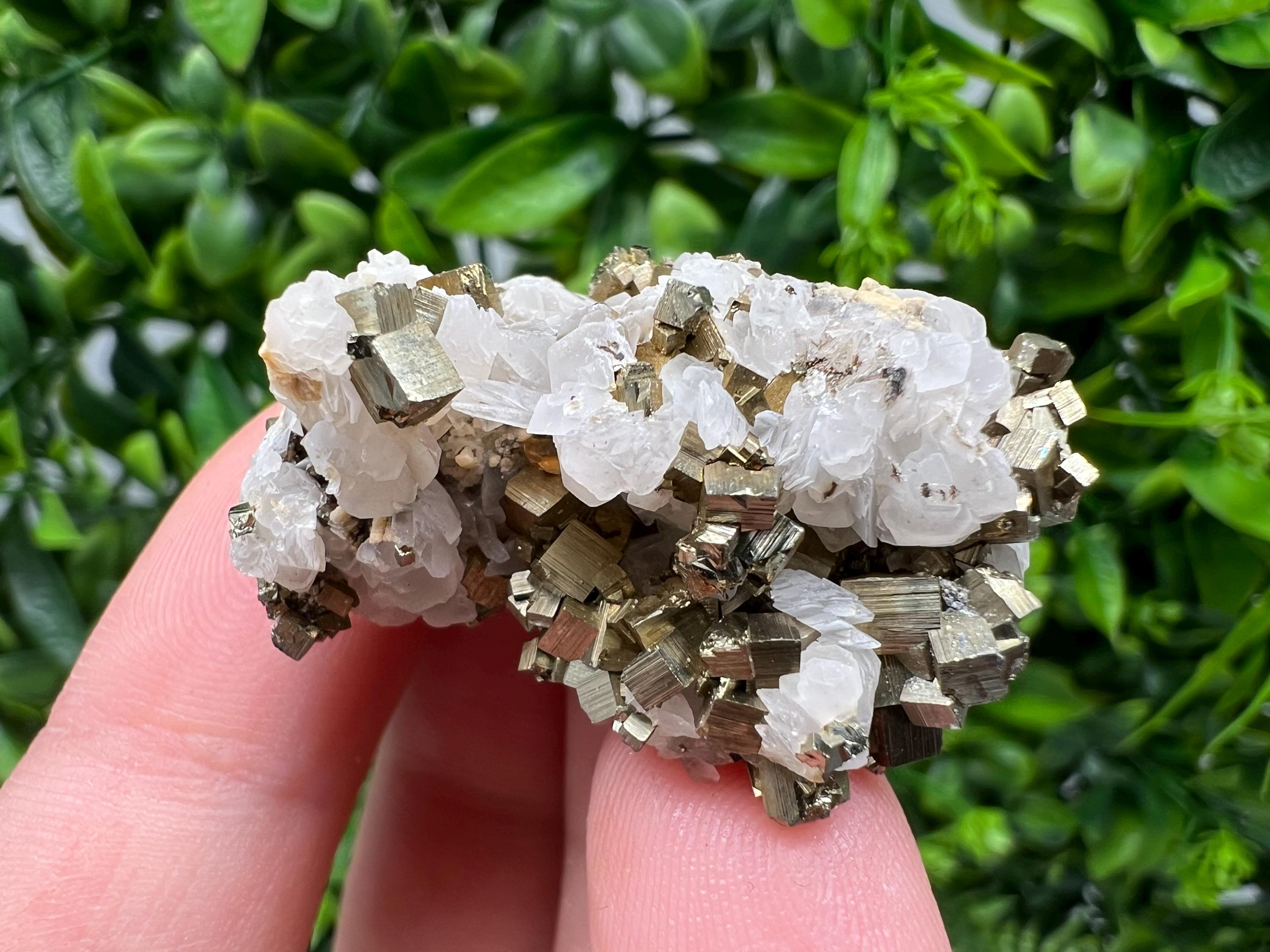 Rainbow Pyrite with Calcite, Natural Mineral Specimen, Borieva Bulgaria