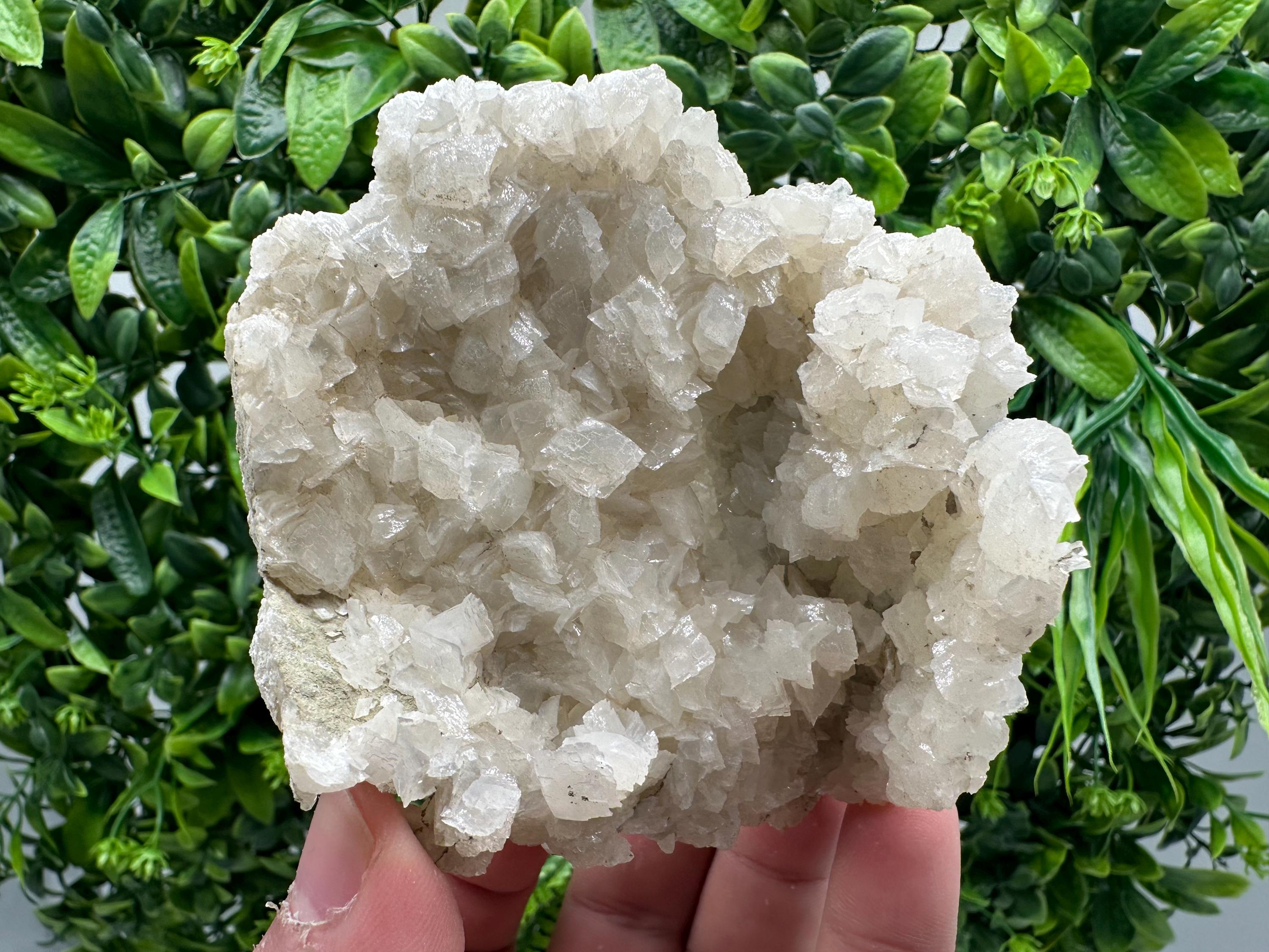 Fluorescent Mangano Calcite Specimen: Rhodopes Bulgaria Mineral Decor
