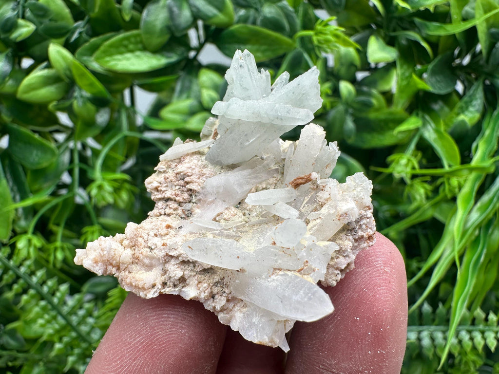 Green Quartz on Rhodochrosite Matrix, Madan Bulgaria Mineral Specimen