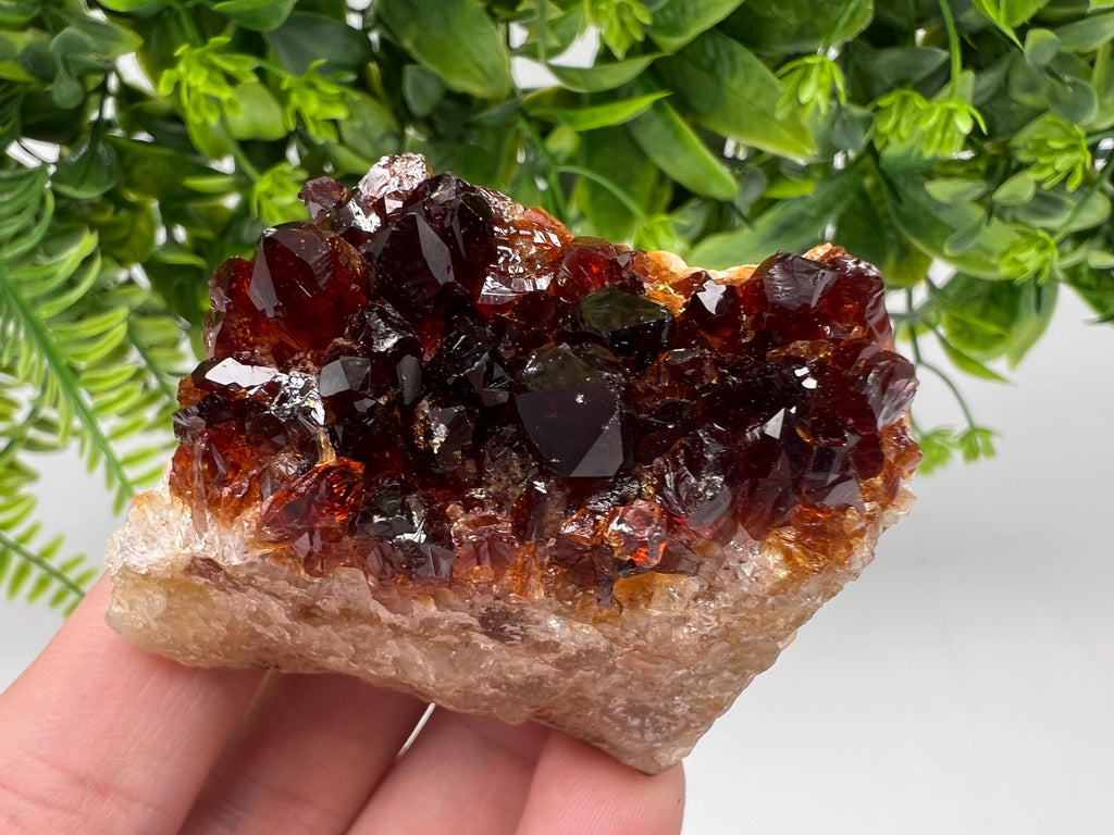Citrine Crystal Cluster with Hematite Inclusions - Brazil