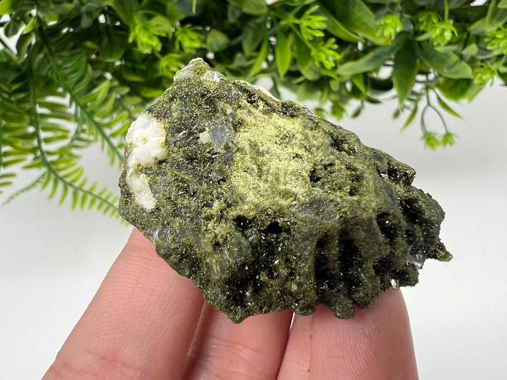 Green Epidote with Quartz Crystals - Extremely Sparkly with Rainbows,souvenirs collection stone,gift,decor, Eastern Anatolian, Turkey