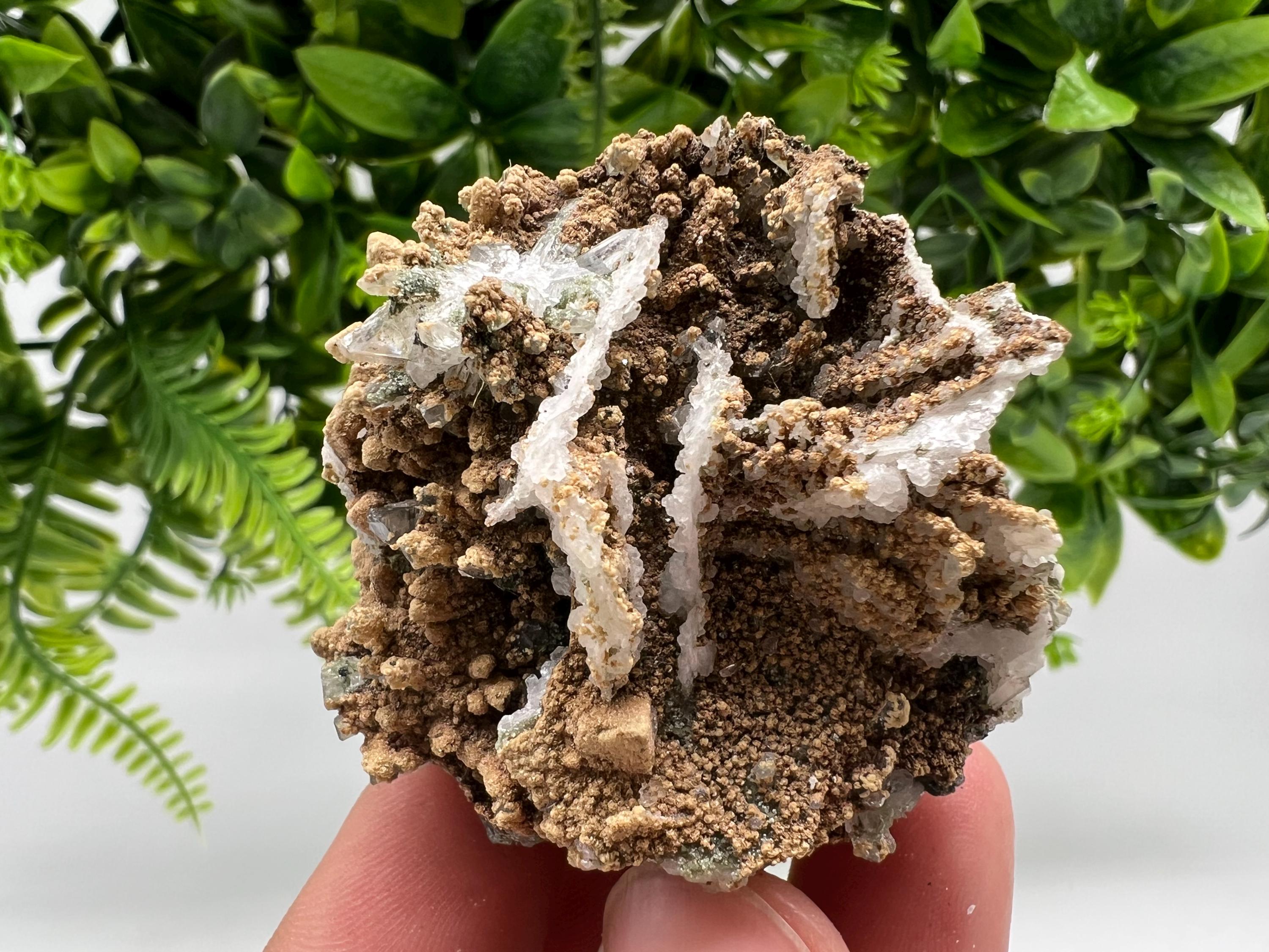 Quartz whit Brown Rhodochrosite from Djurcovo mine,Bulgaria,Quartz,Rhodochrosite cluster,natural mineral,collection crystal,mineral specimen