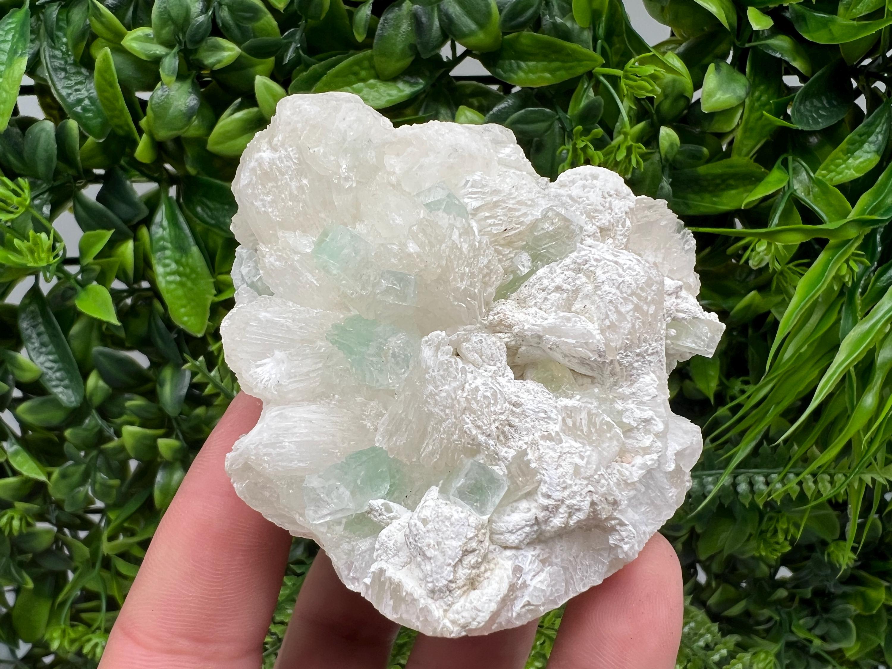 Transparent Apophyllite on Chalcedony Specimen, India Minerals