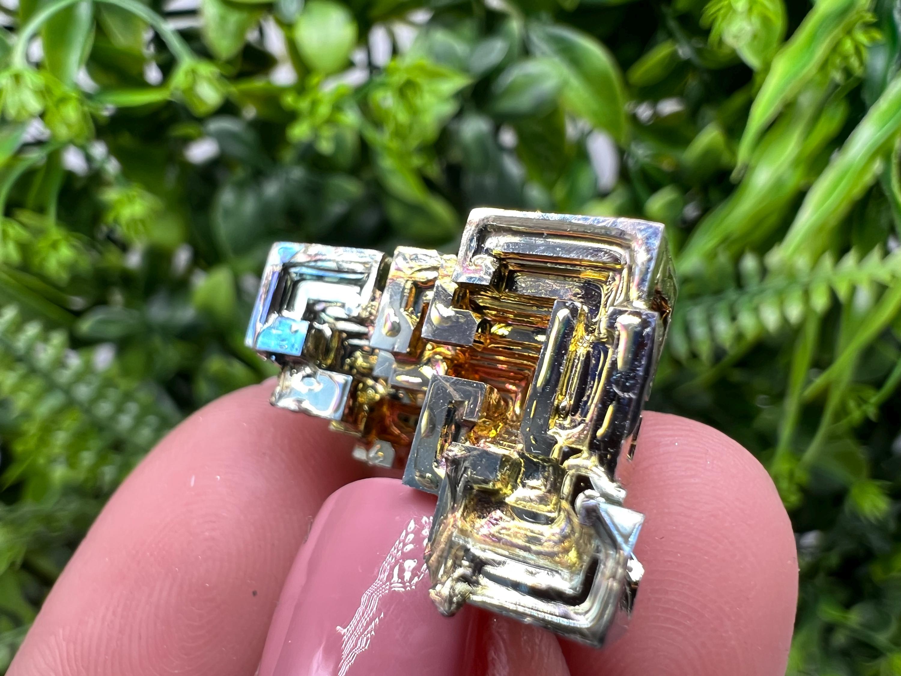 Rainbow Bismuth Crystal: Rare Gemstone Specimen, Colorful Stone