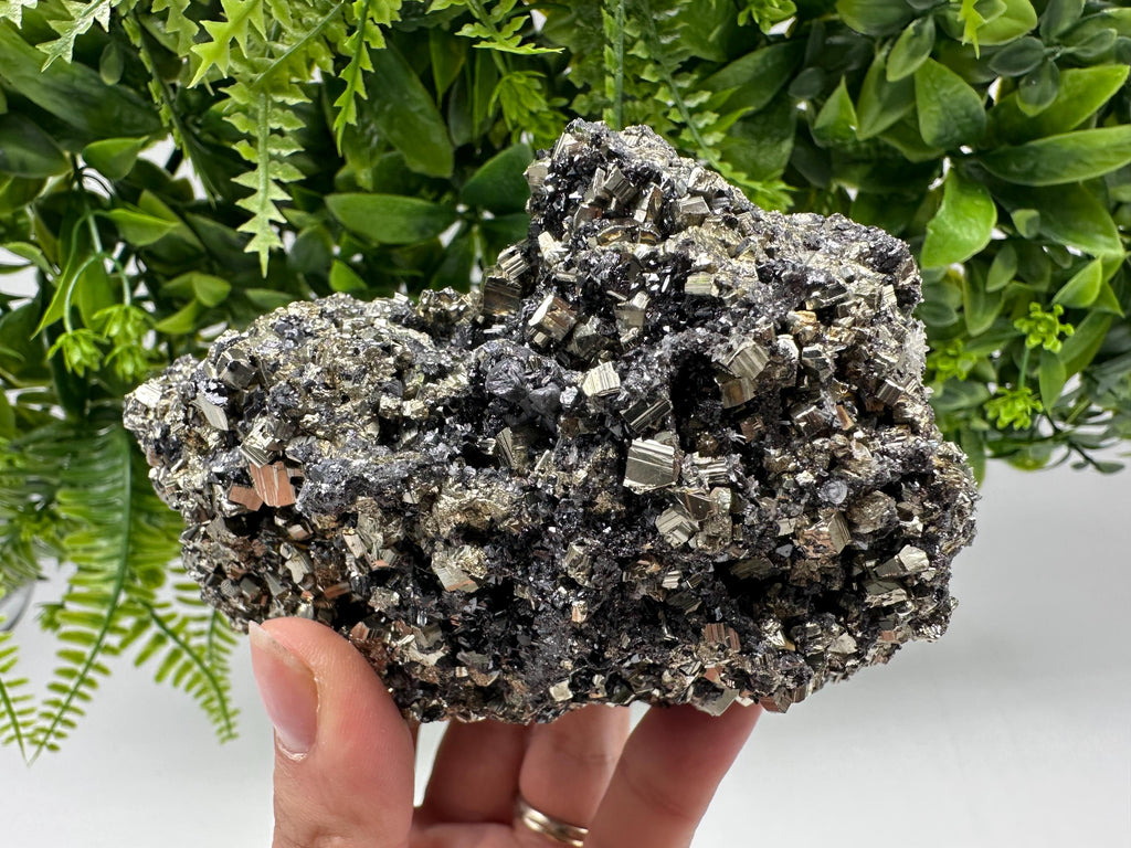 Pyrite on Green Quartz: Rare Mineral Specimen, Borieva Mine