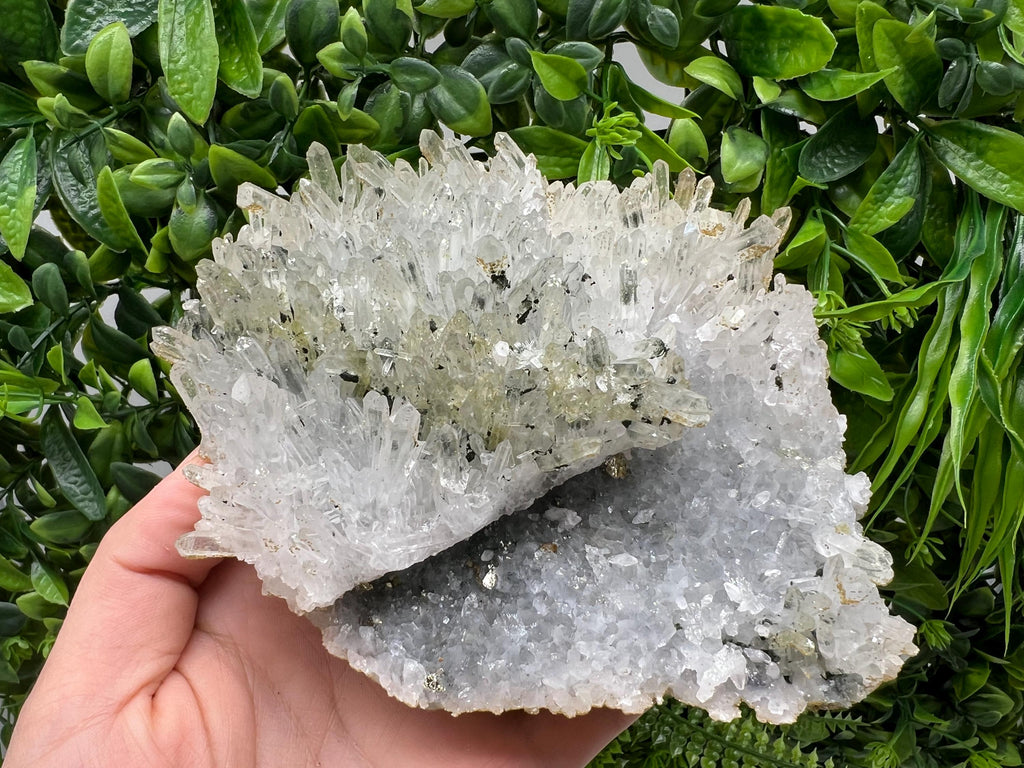 Lovely specimen Green Quartz inclusions Chlorite and Sphalerite/ Natural minerals/ Souvenir crystal gift minerals famous 9th September/Madan