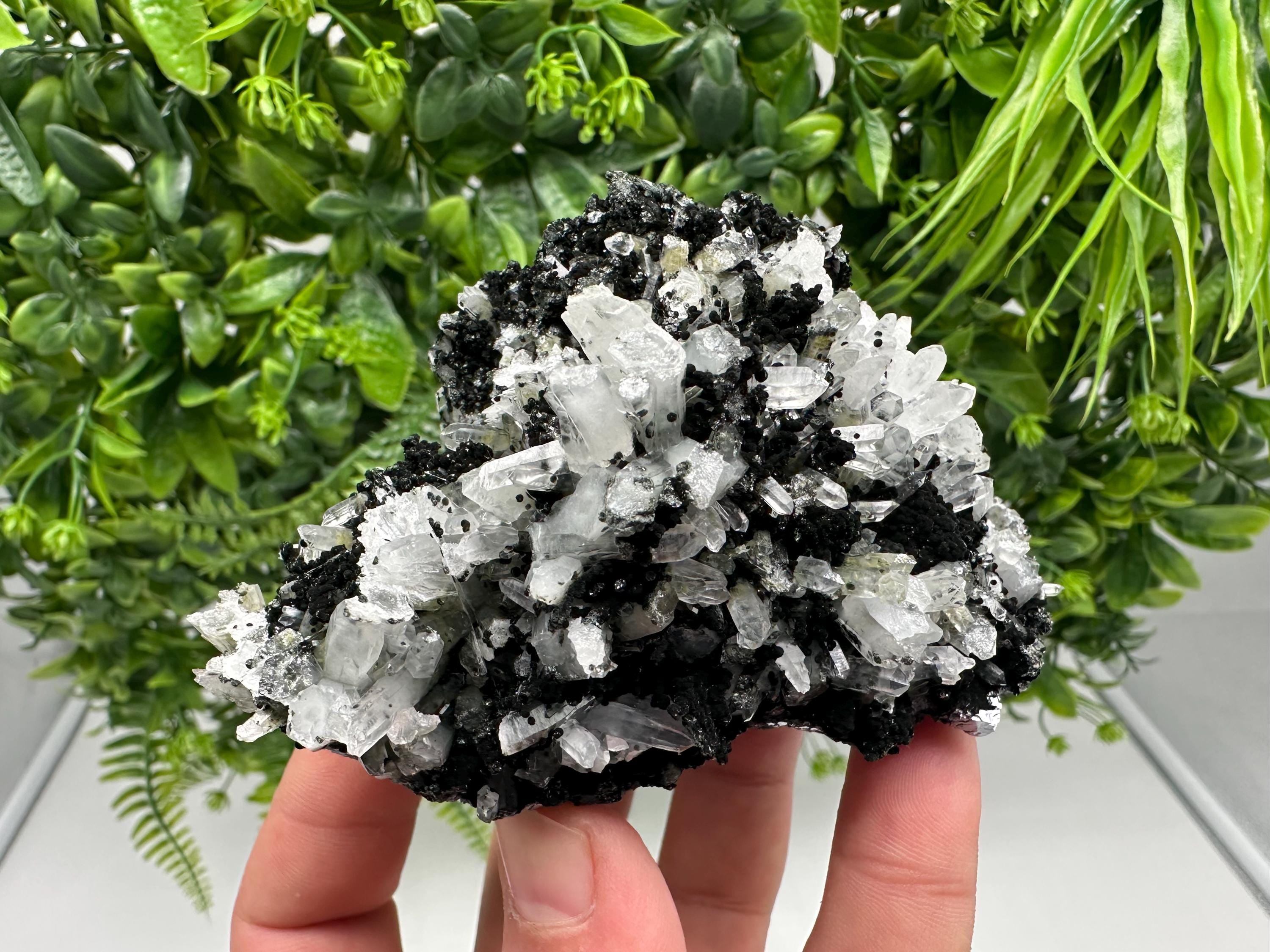 Chlorite Quartz with Hematite: Borieva Mine Crystal Decor (18/9/7 cm)