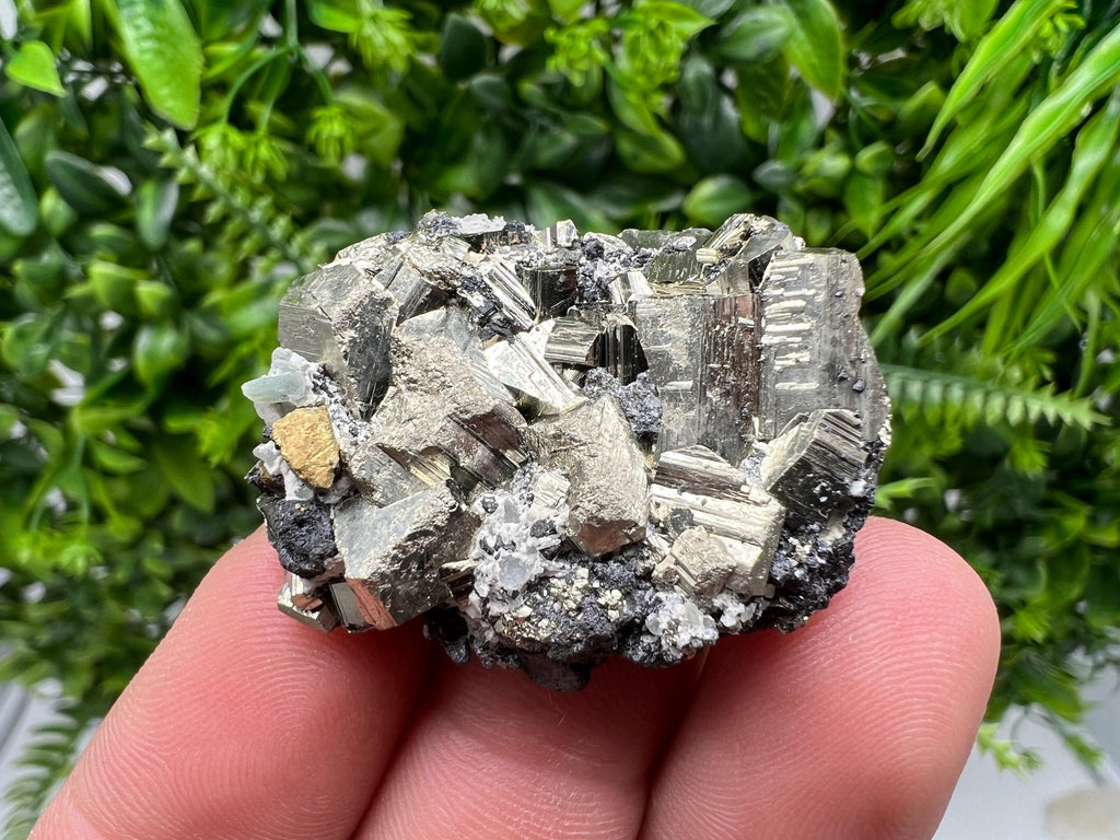 Golden Pyrite,Sphalerite from 9th September mine,Madan,Bulgaria,natural,collectible mineral specimen,home decor crystal,Pyrite cluster,