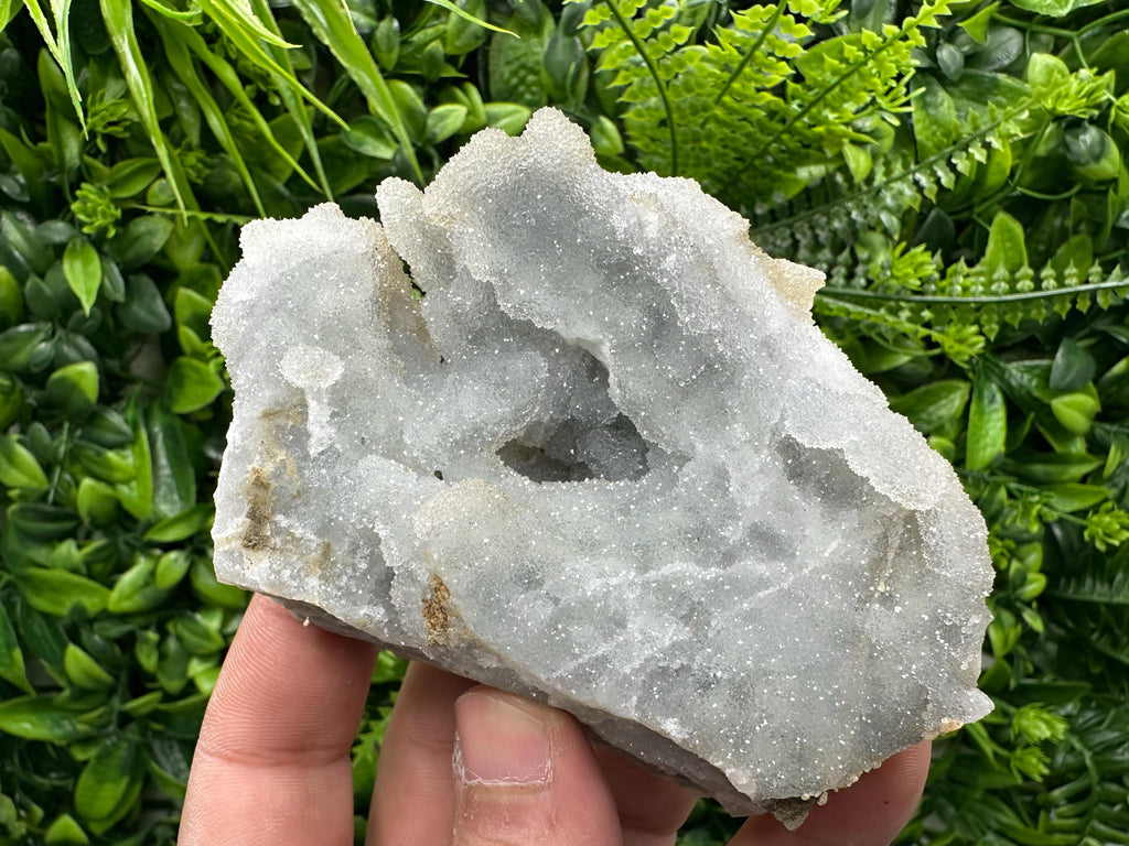 Chlorite Chalcedony Quartz Cluster, Natural Crystal Mineral Specimen