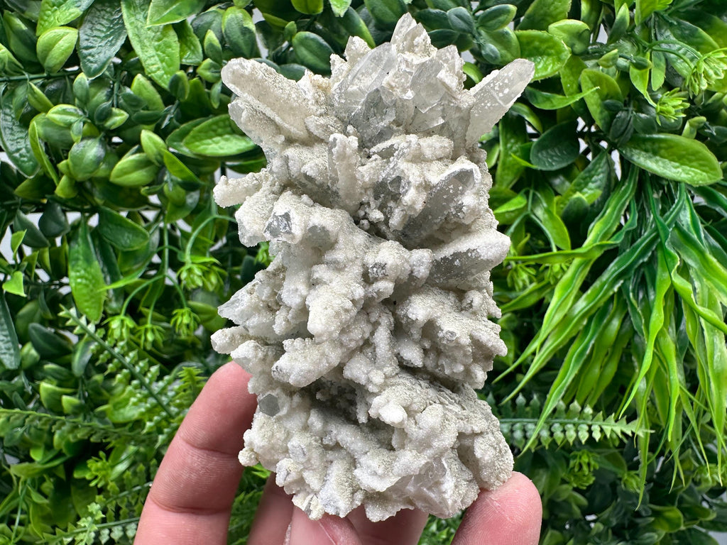 White Calcite Quartz Cluster, Krushev dol Mine, Bulgaria, Mineral Specimen