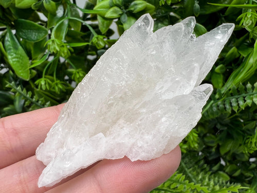Calcite on Green Quartz: Djurcovo Mine, Bulgaria - Healing Crystal
