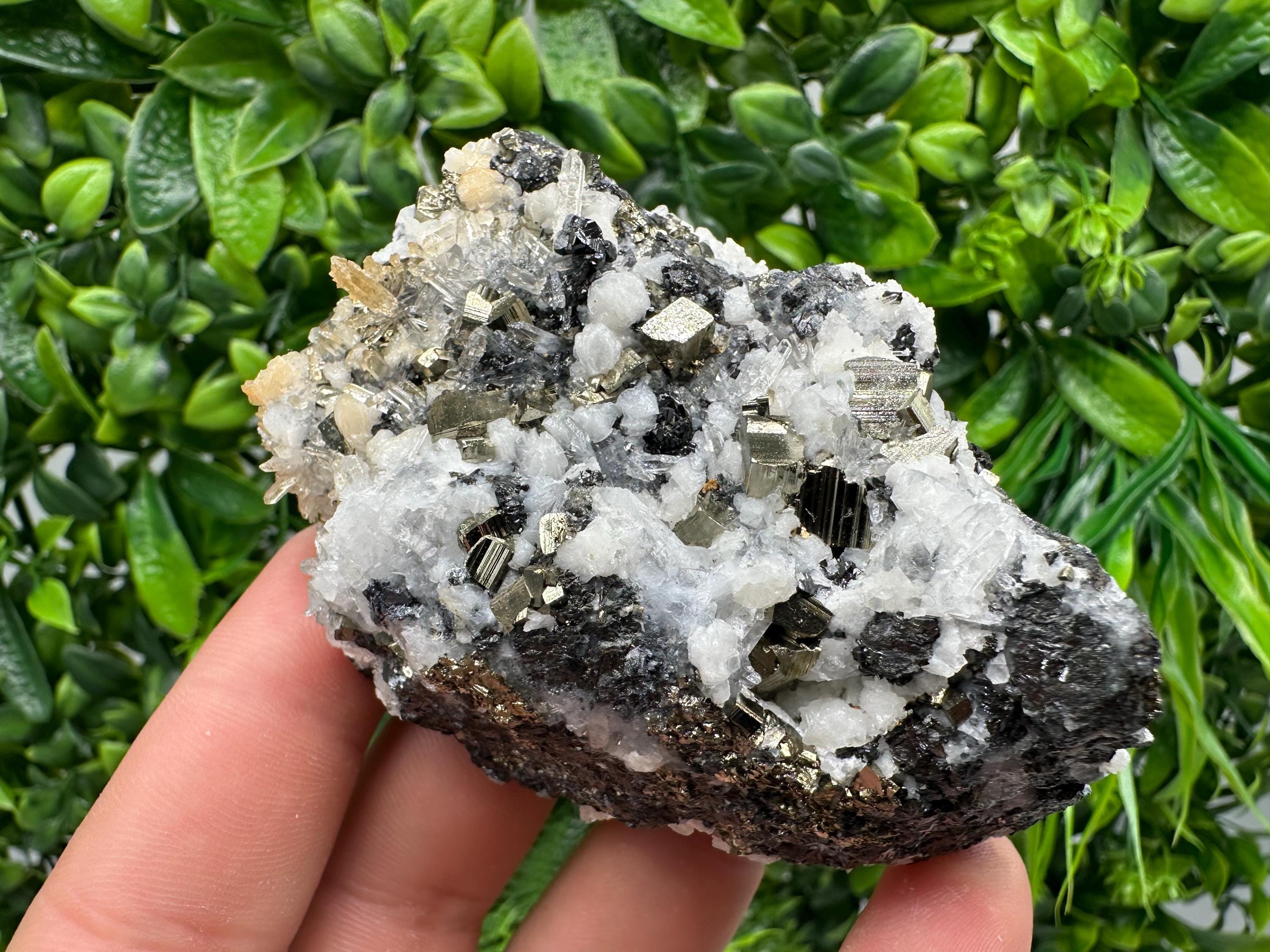 Pyrite Sphalerite Quartz Calcite Mineral Specimen, Madan Bulgaria